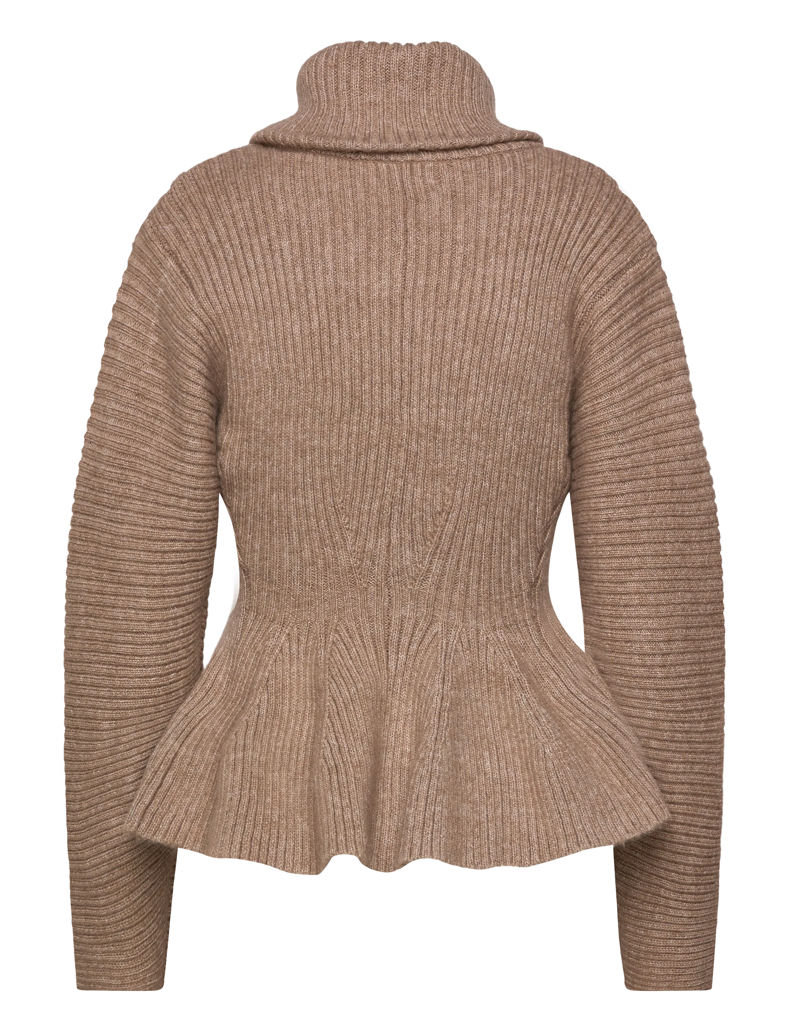 Rib Knit Peplum Zip Sweater 3