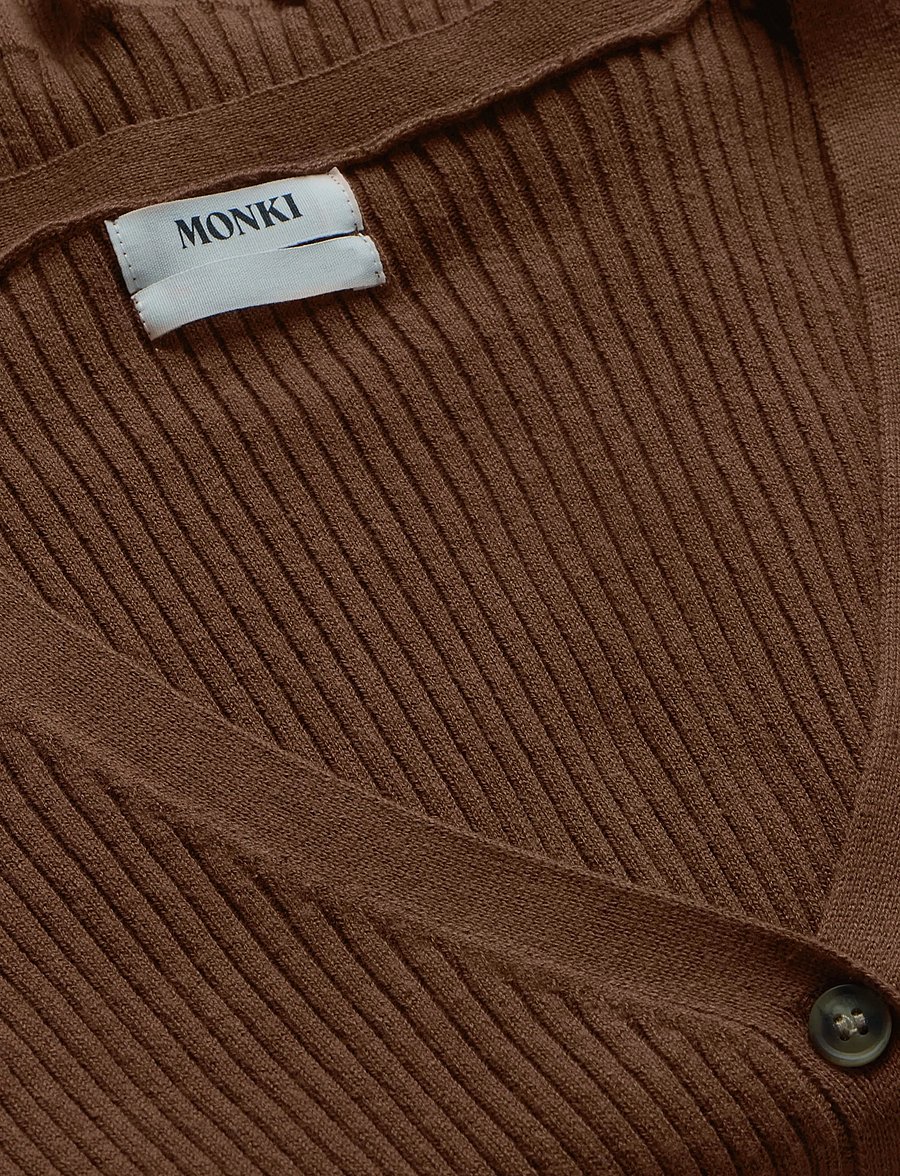 Monki - V-Neck Knitted Cardigan - strickjacken - brown medium dusty - 2