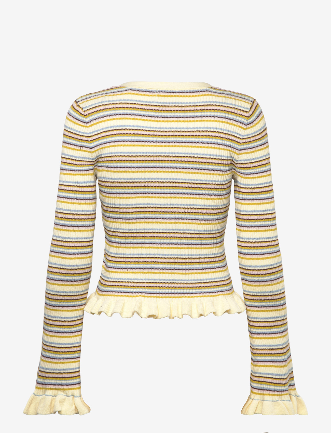 Monki - Flouncy button up cardigan - cardigans - yellow dusty light - 1