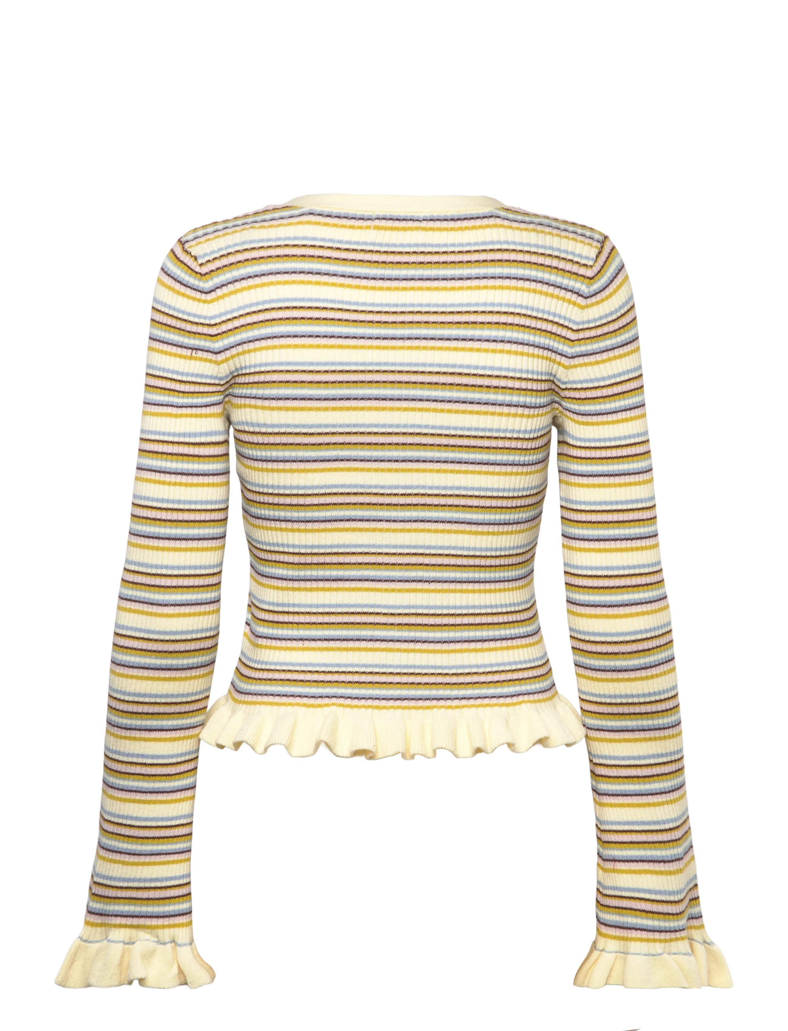 Monki - V-Neck Knitted Cardigan - yellow dusty light - 1