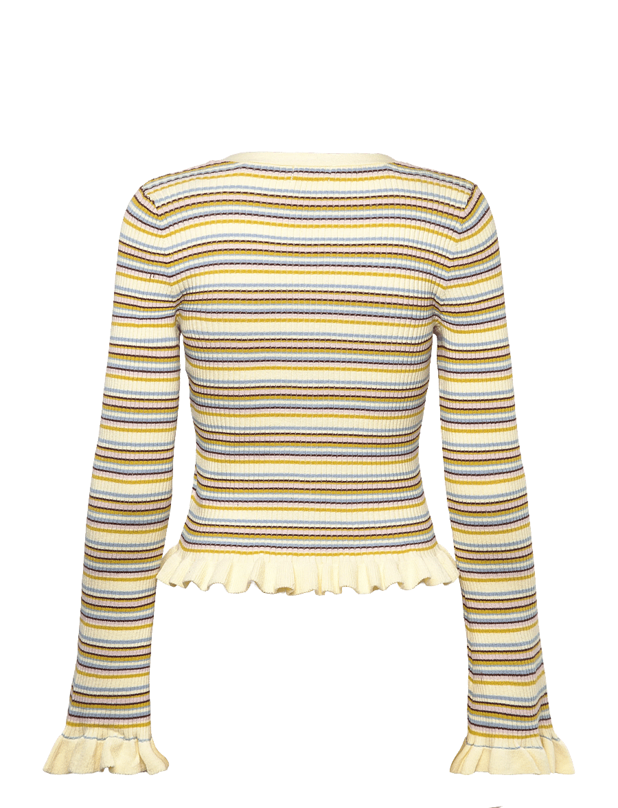 Monki - V-Neck Knitted Cardigan - strickjacken - yellow dusty light - 1