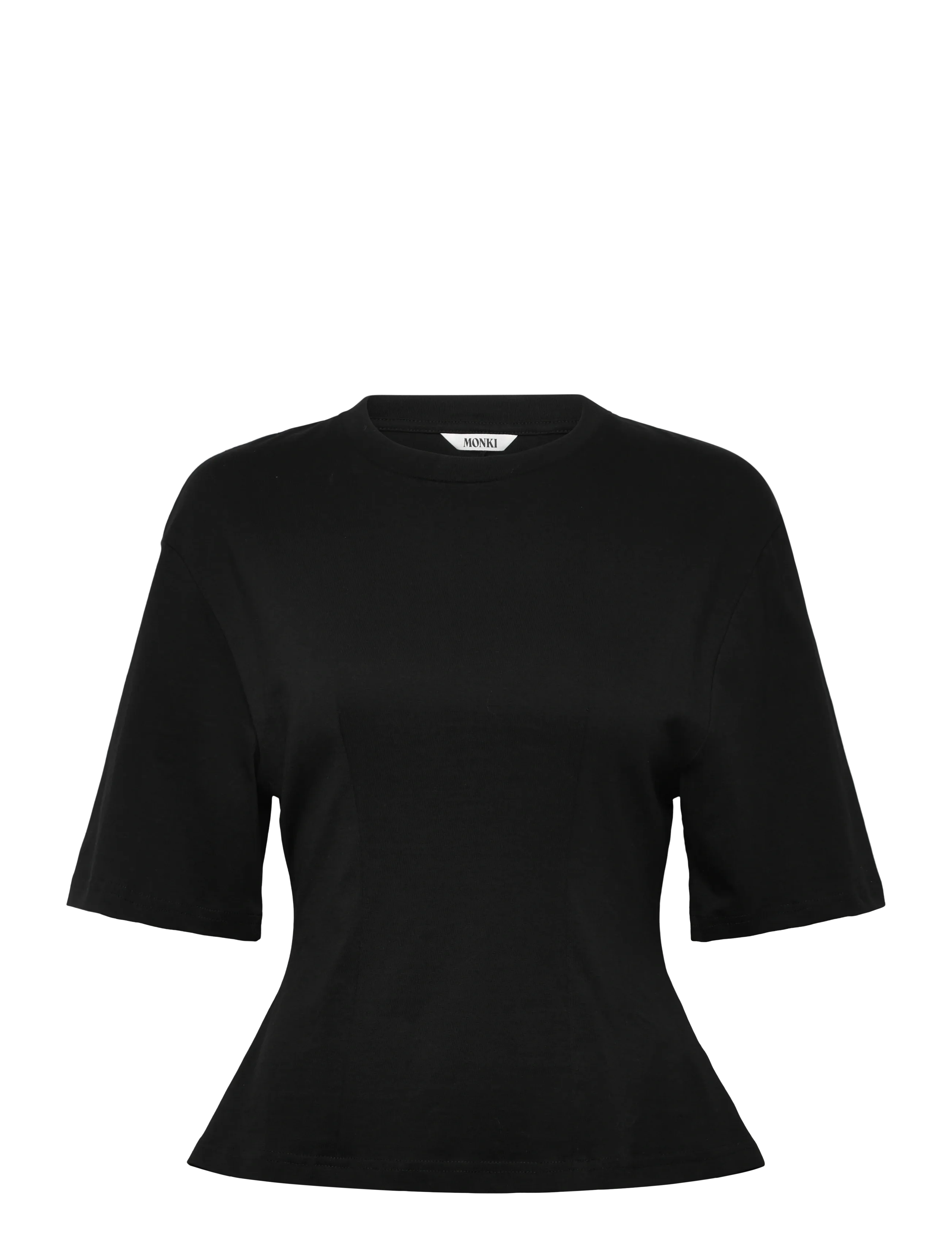Fitted Dart Detail T-shirt - BLACK DARK
