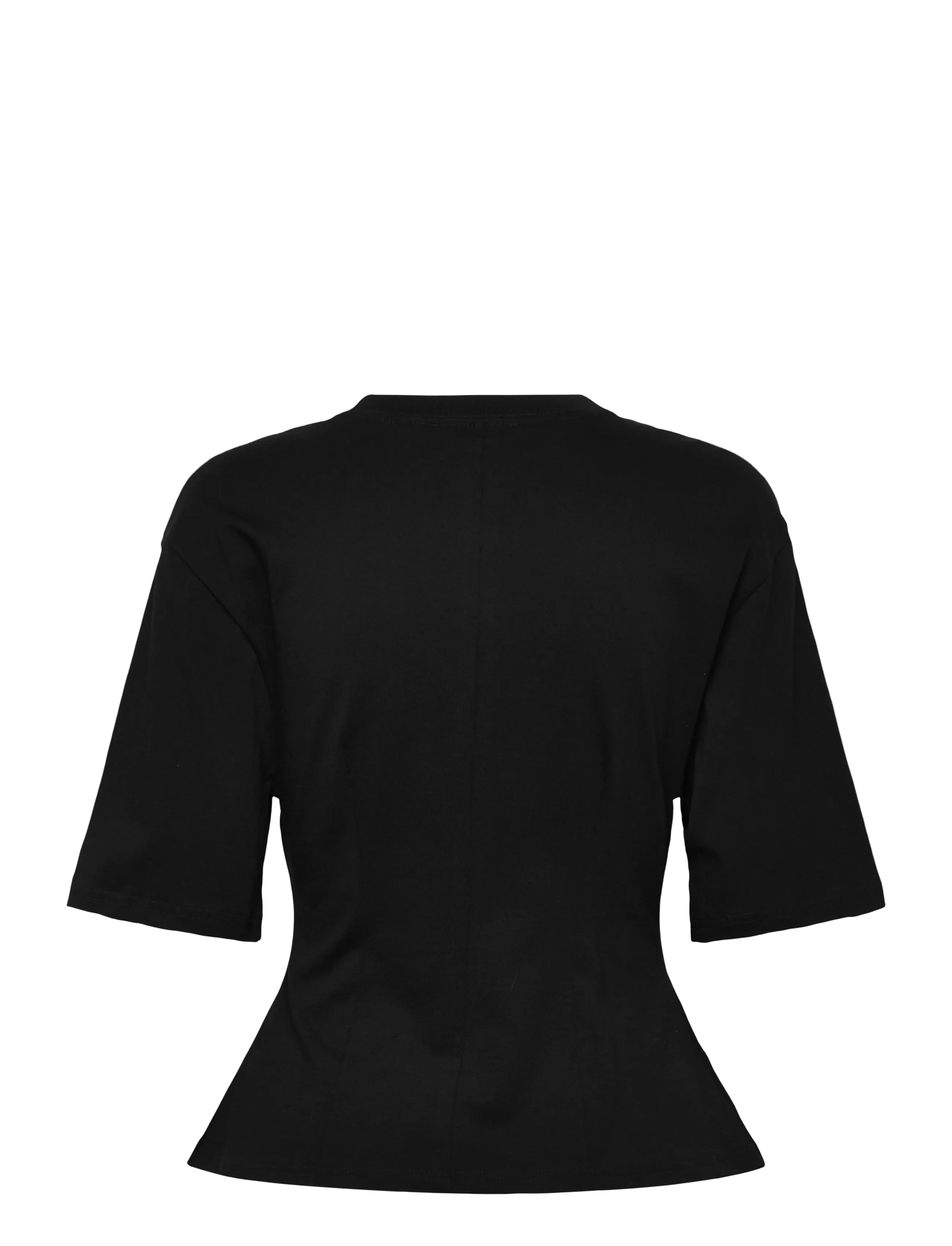 Monki - Fitted Dart Detail T-shirt - t-shirts - black dark - 1