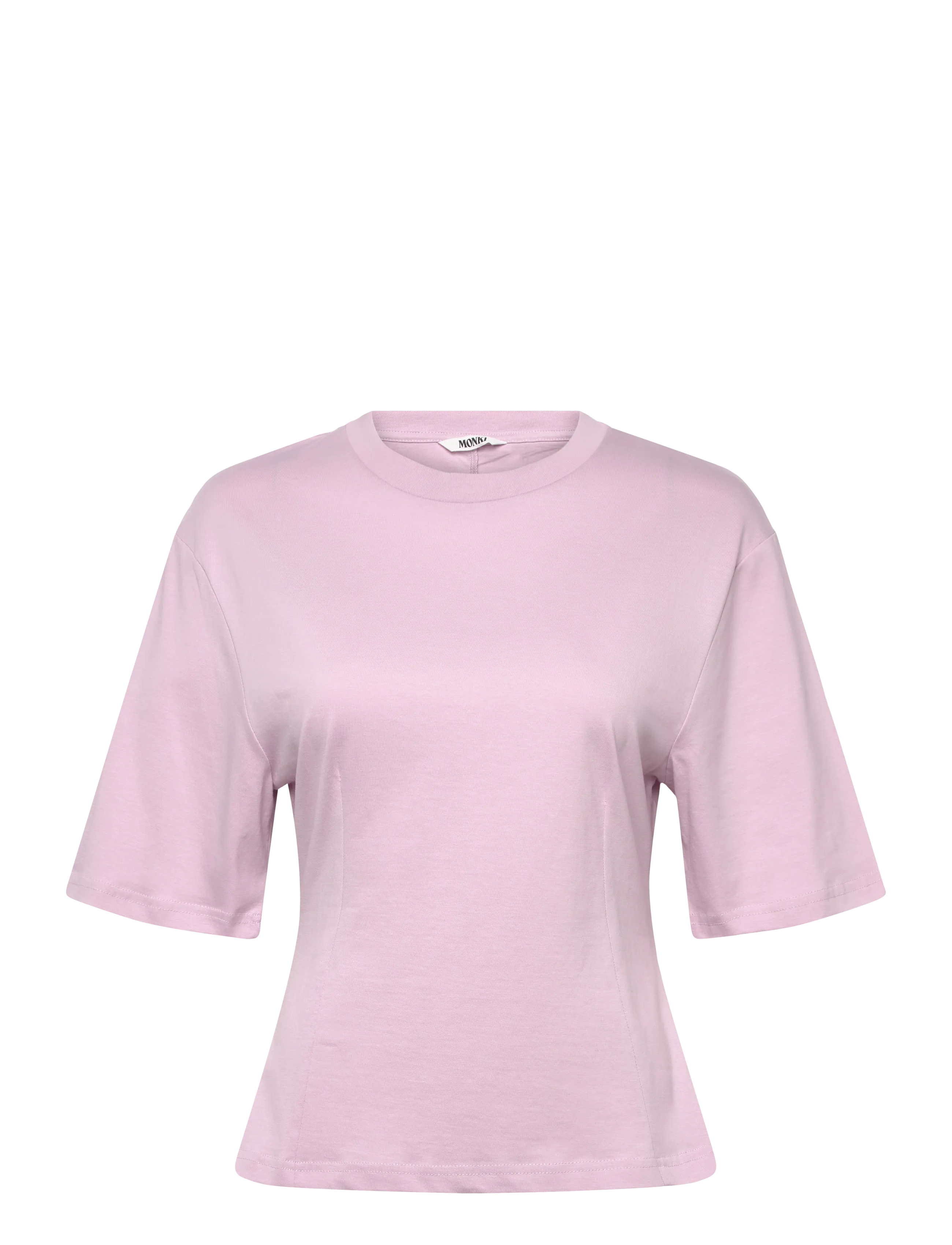 Monki Fitted Dart Detail T-shirt - Tøj - PINK DUSTY LIGHT / pink/rose