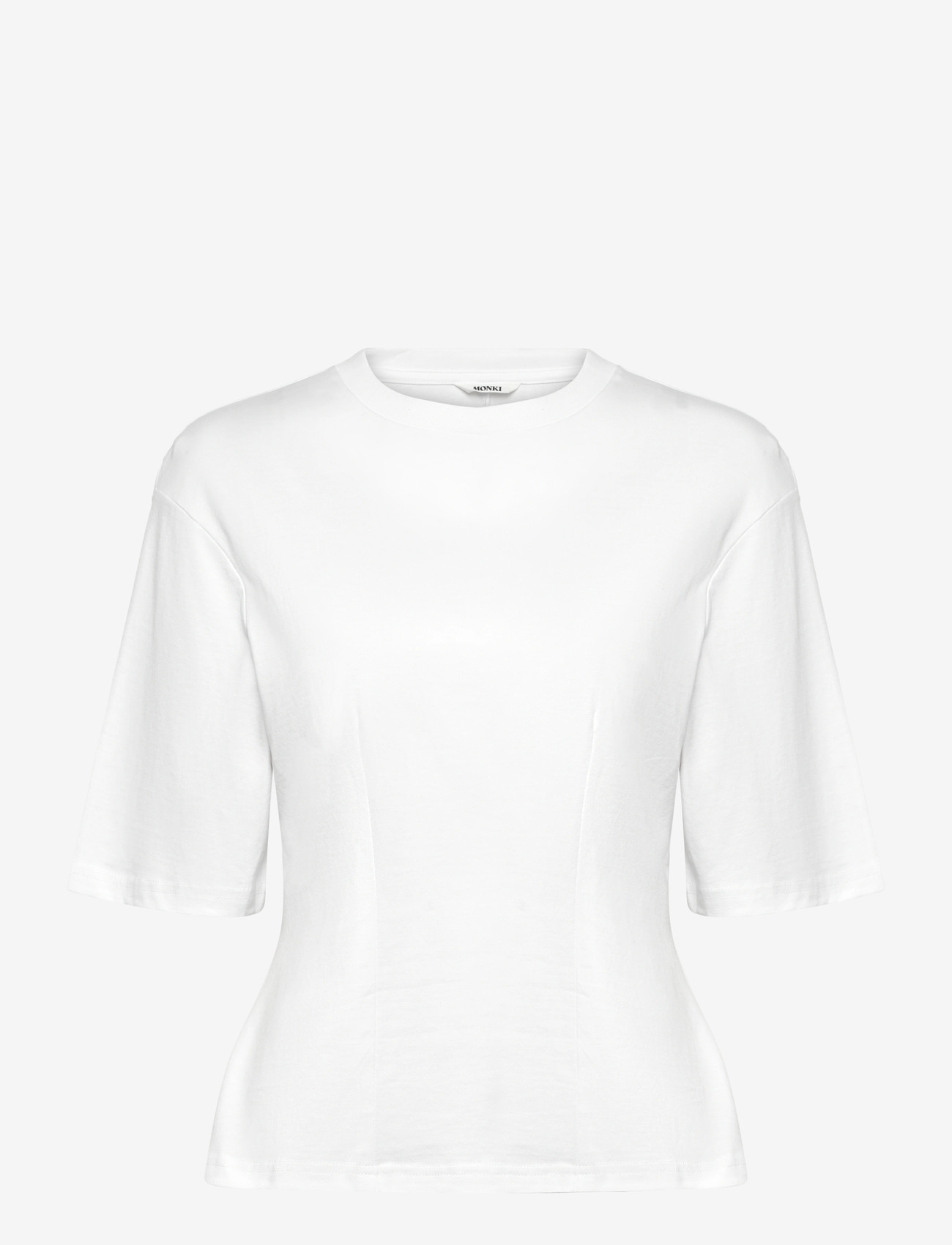 Monki - Fitted Dart Detail T-shirt - t-shirts - white light - 0