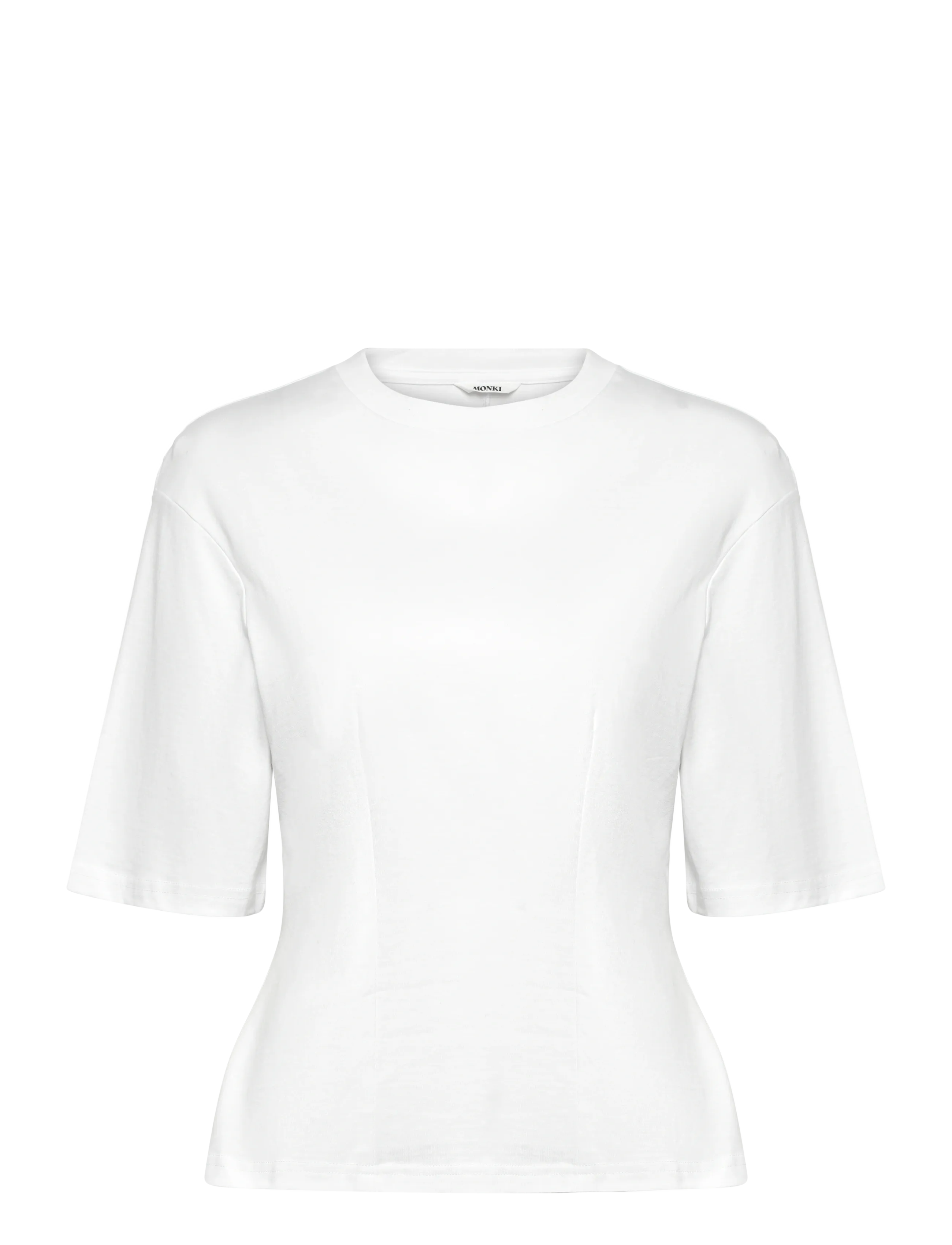 Fitted Dart Detail T-shirt - WHITE LIGHT