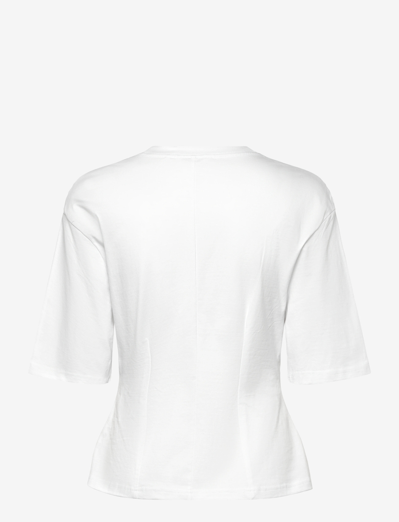 Monki - Fitted Dart Detail T-shirt - t-shirts - white light - 1