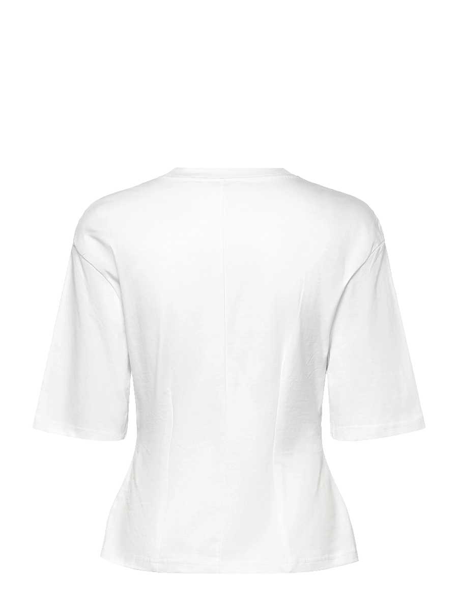 Monki - Fitted Dart Detail T-shirt - t-shirts - white light - 1