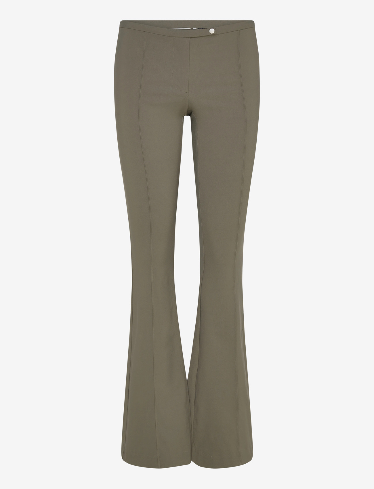 Monki - Low Rise Skinny Flared Leg - flare bukser - khaki green medium dusty - 0
