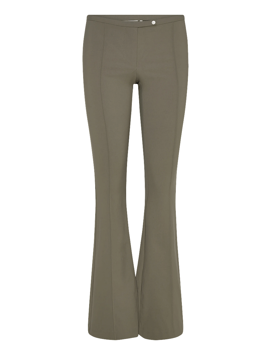 Monki - Low Rise Skinny Flared Leg - flare bukser - khaki green medium dusty - 0