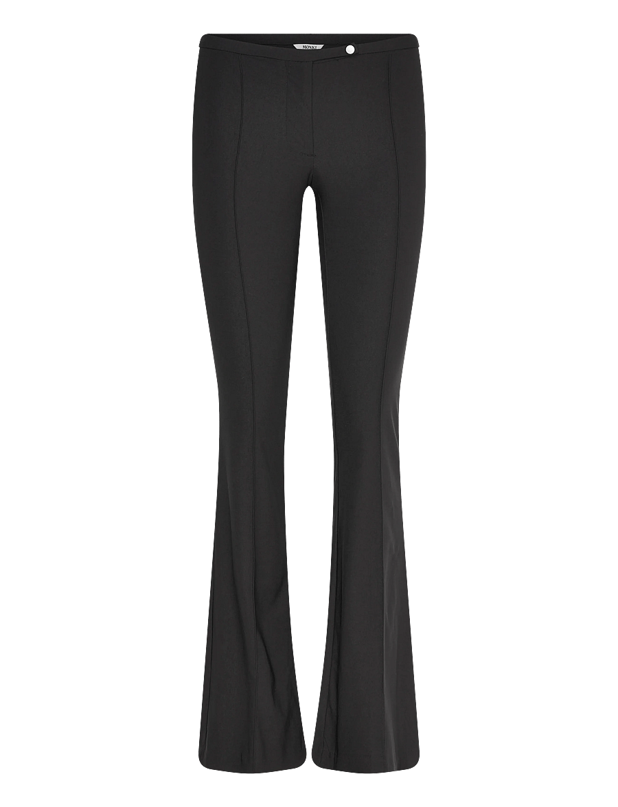 Monki - Low Rise Skinny Flared Leg - alt laiad püksid - black dark - 0