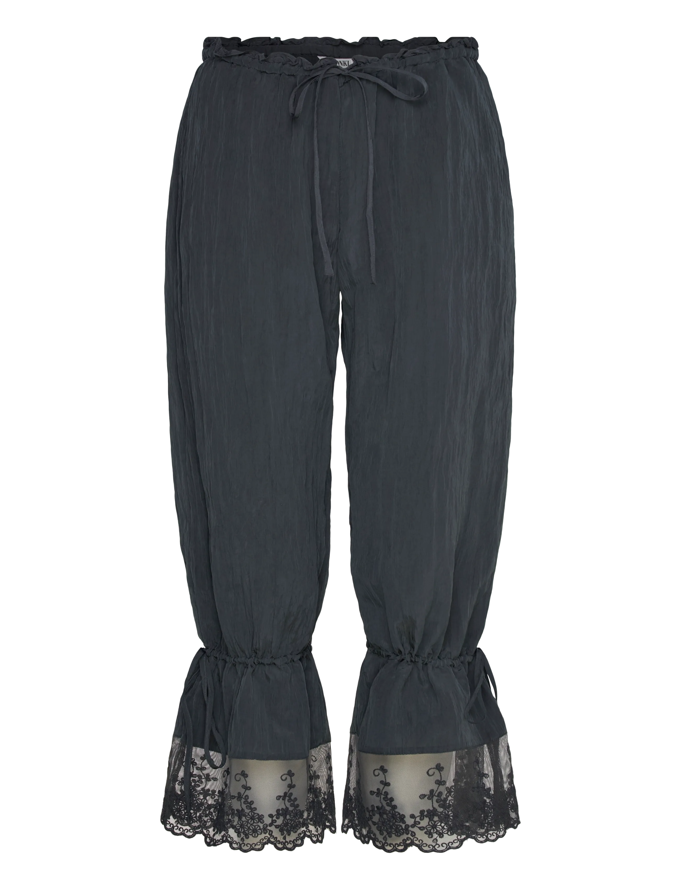 Monki ROSABEL LOW RISE LOOSE LACE-TRIM BLOOMERS - New arrivals - BLACK DARK / black