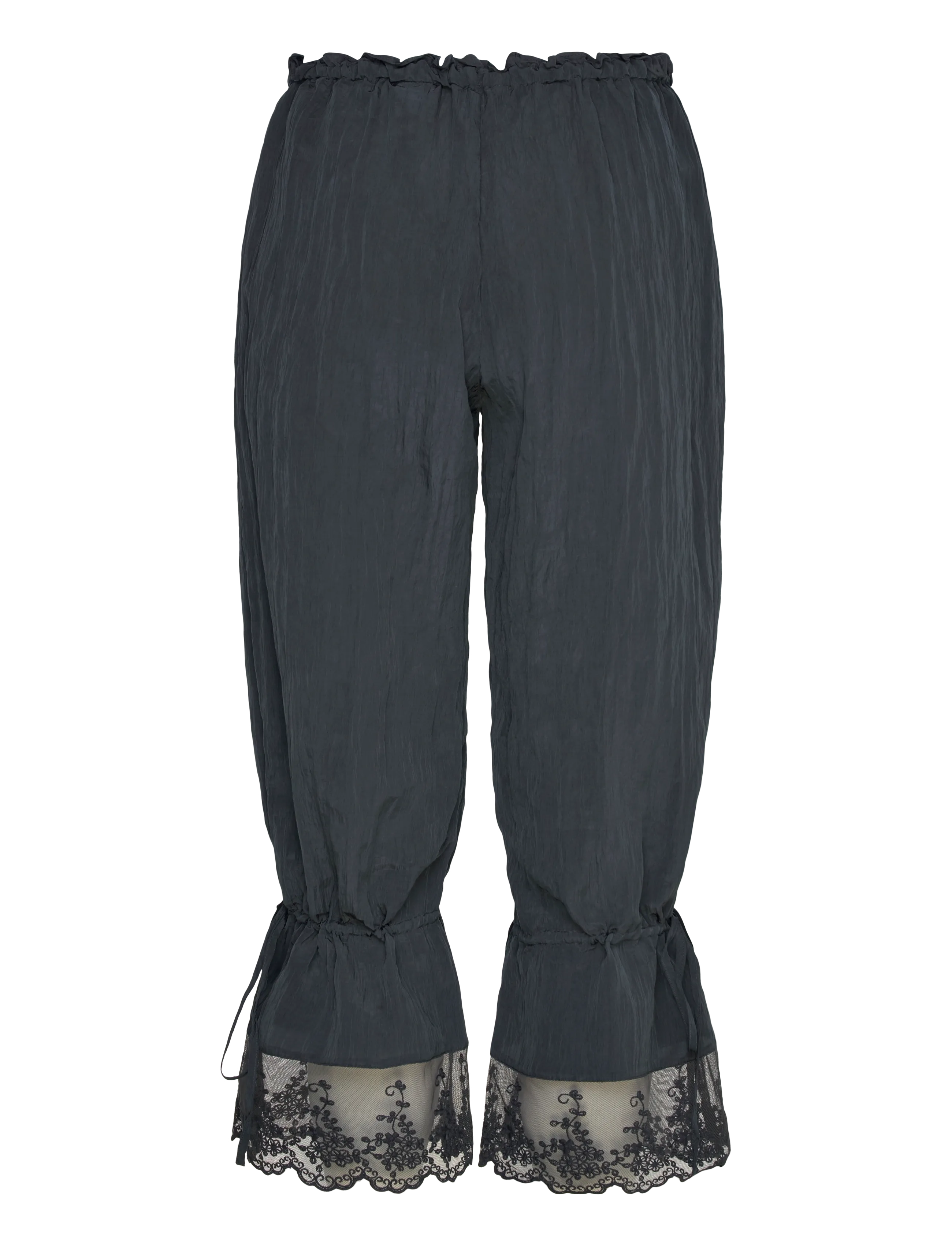 Monki - ROSABEL LOW RISE LOOSE LACE-TRIM BLOOMERS - black dark - 1