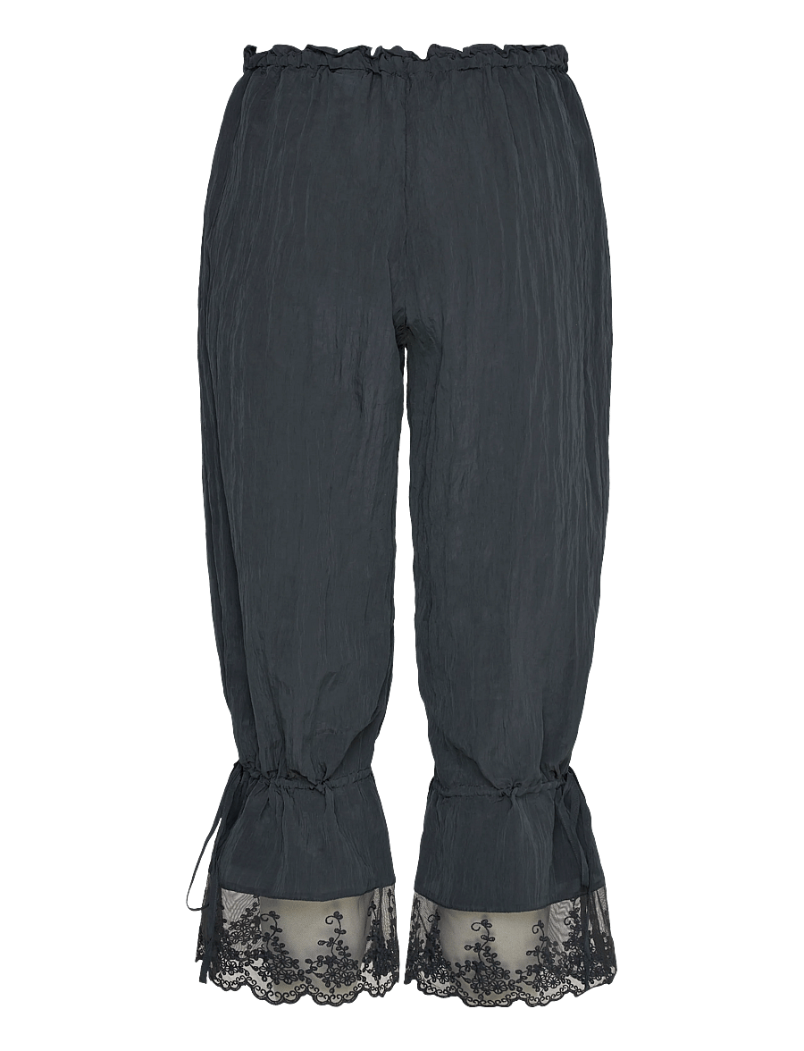 Monki - ROSABEL LOW RISE LOOSE LACE-TRIM BLOOMERS - black dark - 1
