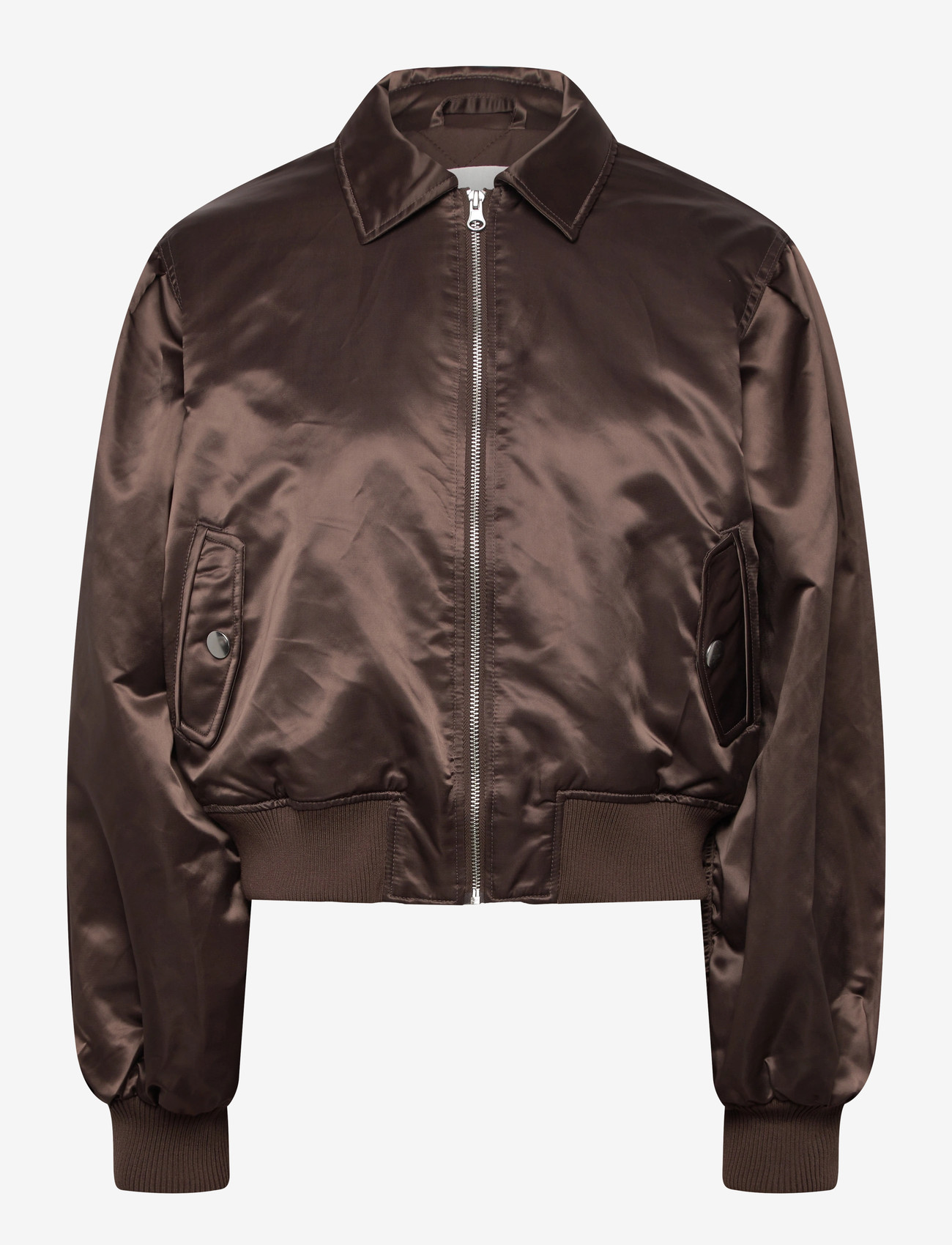 Monki - Loose Nylon Bomber Jacket - lette jakker - brown dark - 0