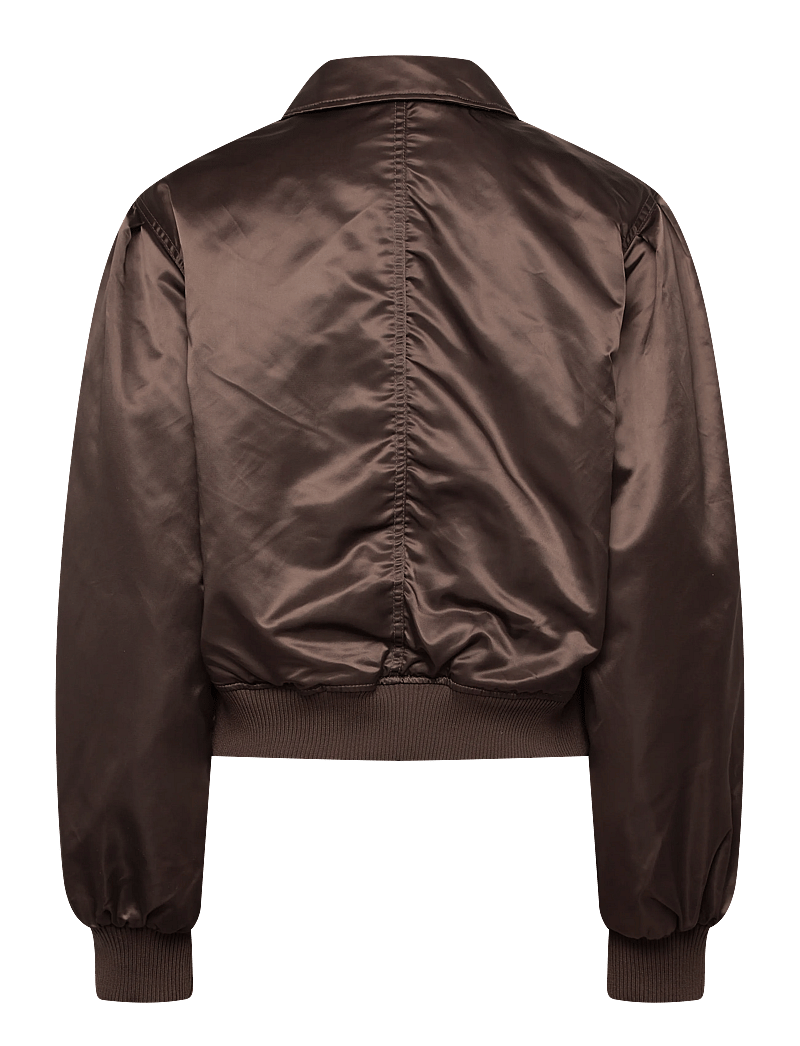 Monki - Loose Nylon Bomber Jacket - lette jakker - brown dark - 1