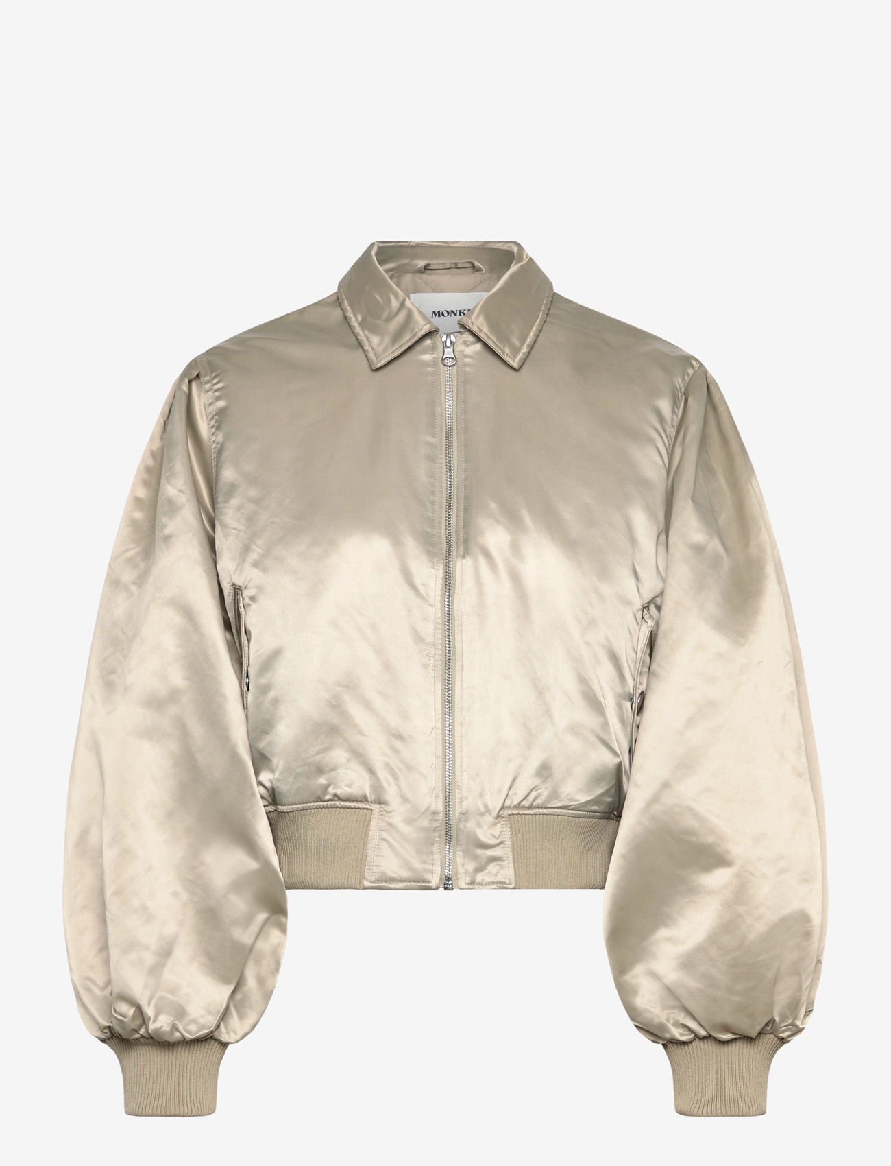 Monki - Loose Nylon Bomber Jacket - lette jakker - khaki green dusty light - 0