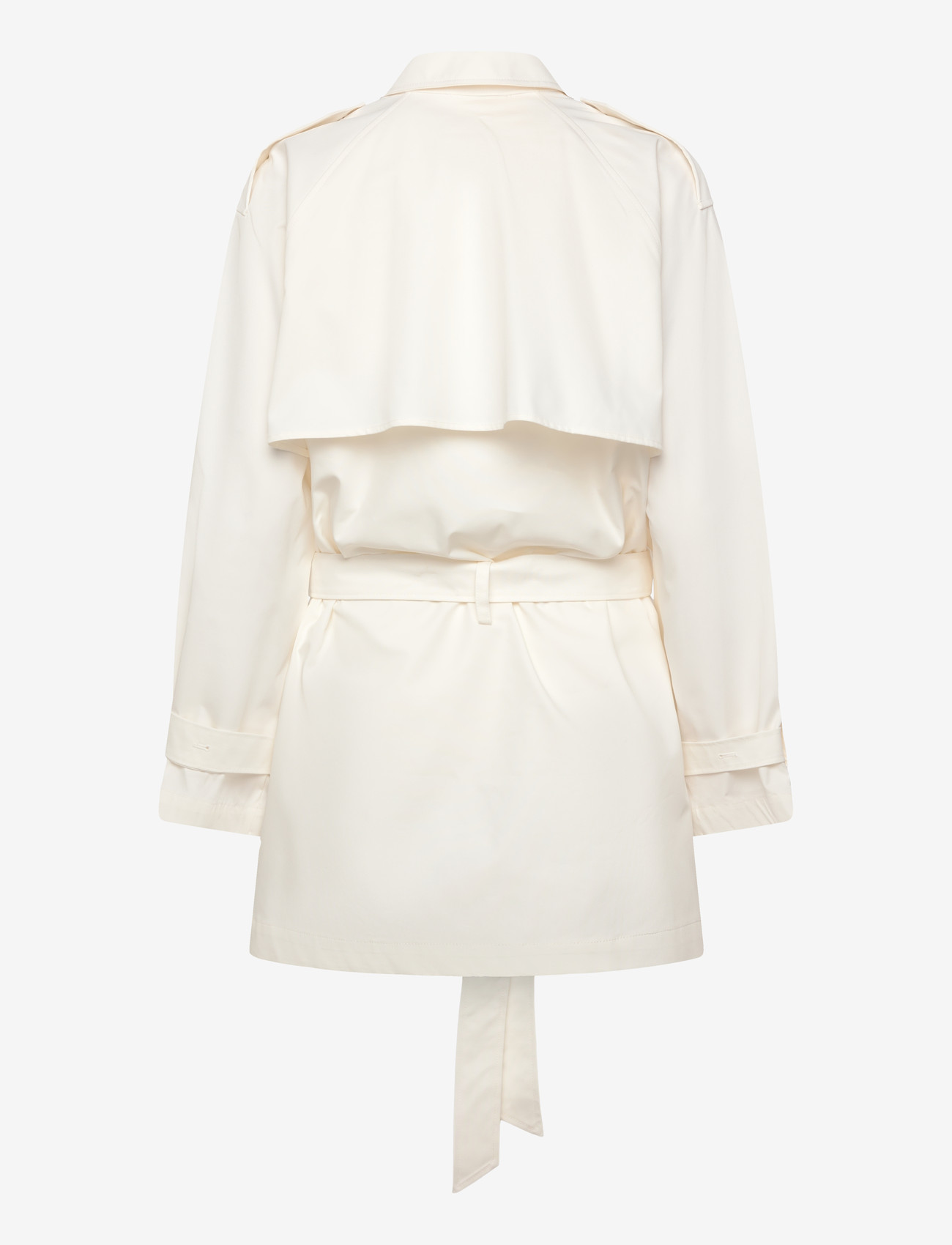 Monki - Short Loose Single-Breasted Trench Coat - trenchcoats - white dusty light - 1