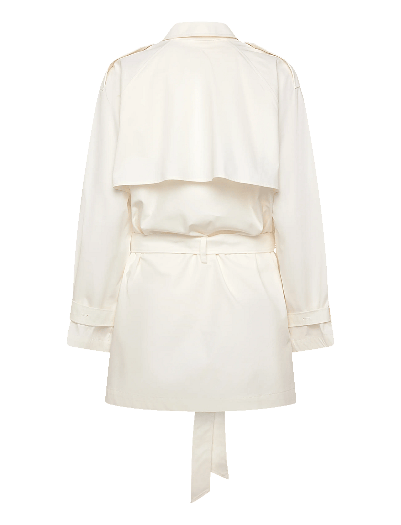 Monki - Short Loose Single-Breasted Trench Coat - trenchcoats - white dusty light - 1