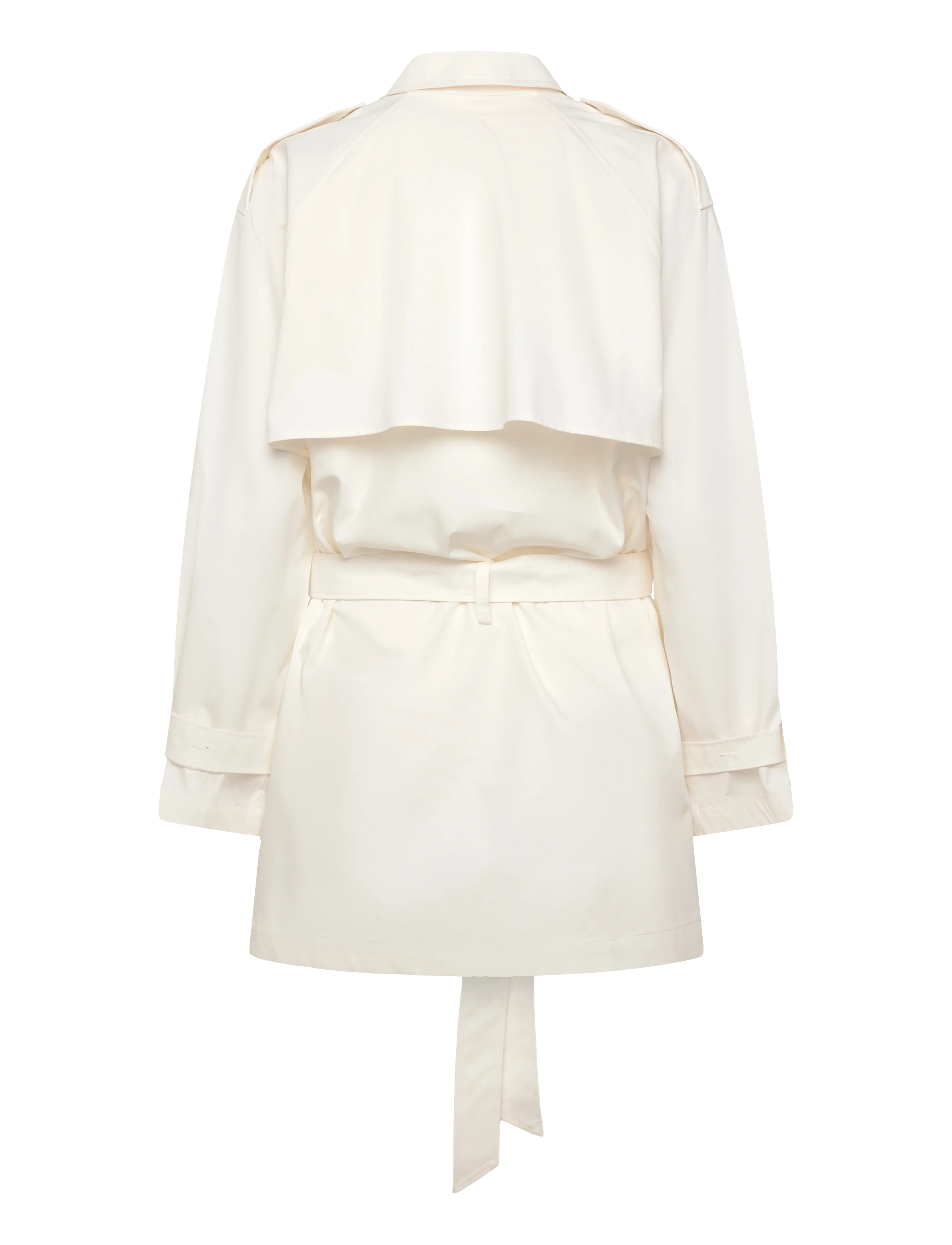 Monki - Short Loose Single-Breasted Trench Coat - lietpalčiai - white dusty light - 1