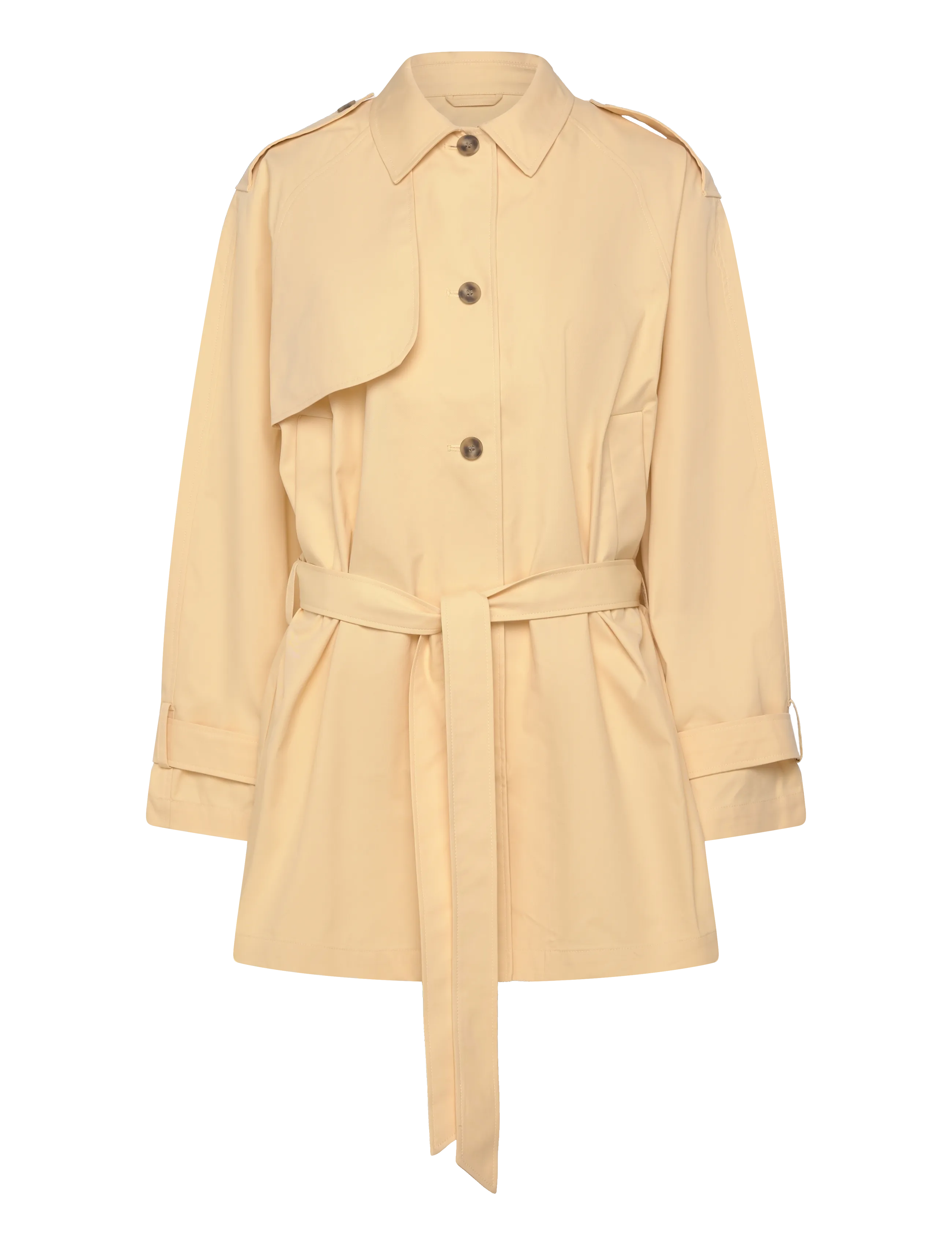 Monki Short Loose Single-Breasted Trench Coat - Trench coats - YELLOW LIGHT / yellow