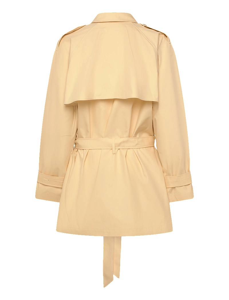 Monki - Short Loose Single-Breasted Trench Coat - trenchcoats - yellow light - 1