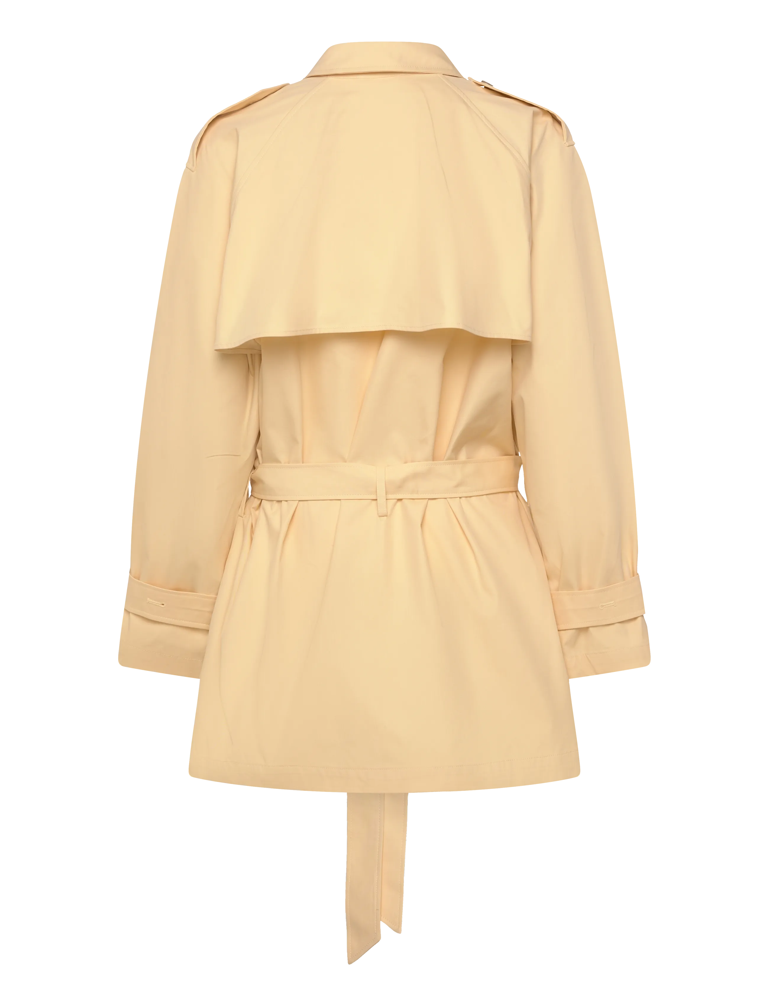 Monki - Short Loose Single-Breasted Trench Coat - trenchcoats - yellow light - 1