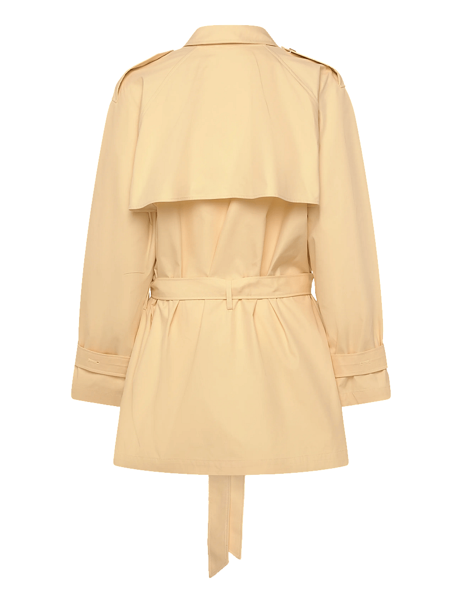 Monki - Short Loose Single-Breasted Trench Coat - trenchcoats - yellow light - 1