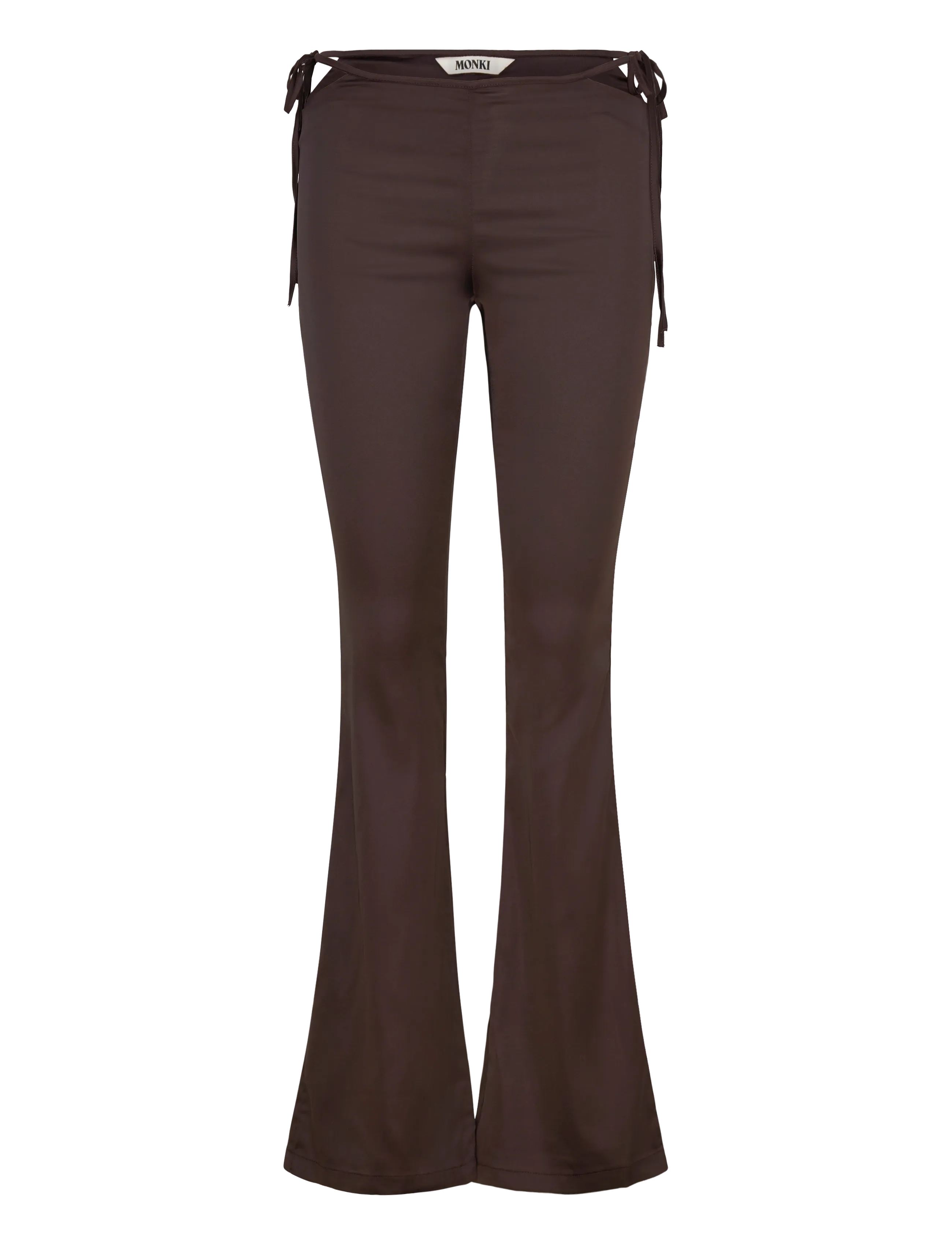 Monki Cut Out Flare Trousers - Kleding - BROWN DARK / brown