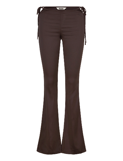 Monki Cut Out Flare Trousers - Hversdagsleg Tíska - BROWN DARK / brown