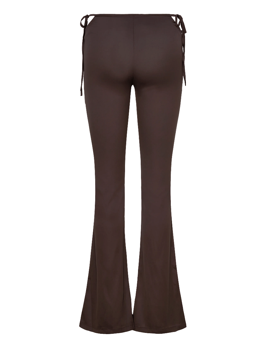 Monki - Cut Out Flare Trousers - flare bukser - brown dark - 2
