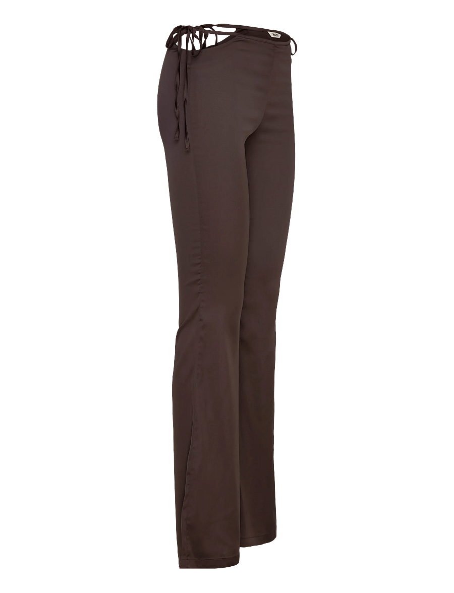Monki - Cut Out Flare Trousers - flare bukser - brown dark - 3