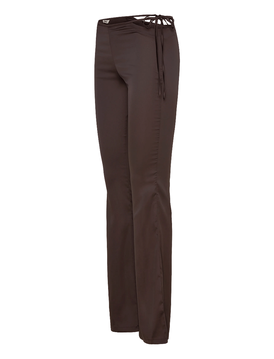 Monki - Cut Out Flare Trousers - flare bukser - brown dark - 4
