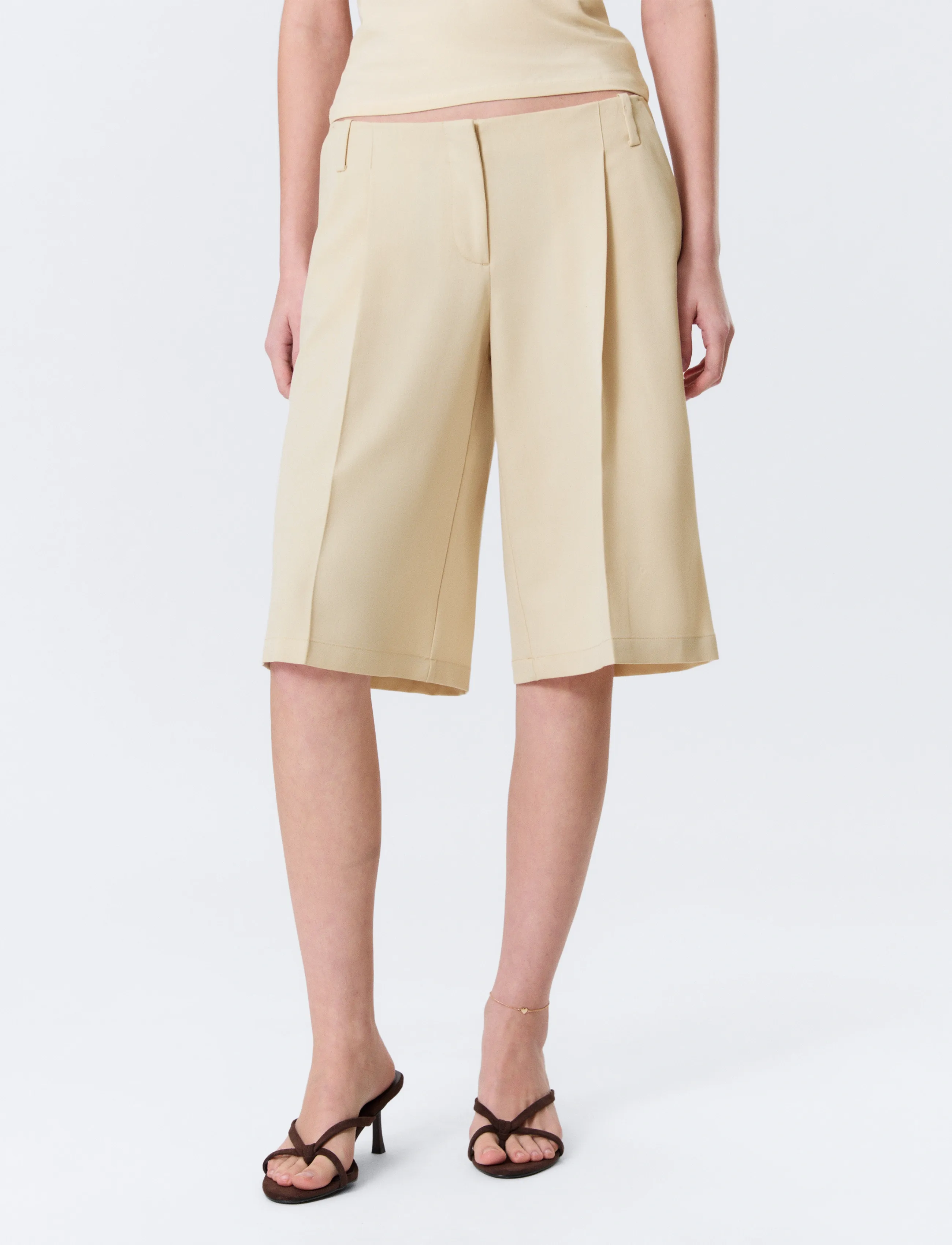 Monki - Wide jorts - bermudas - beige dusty light - 3