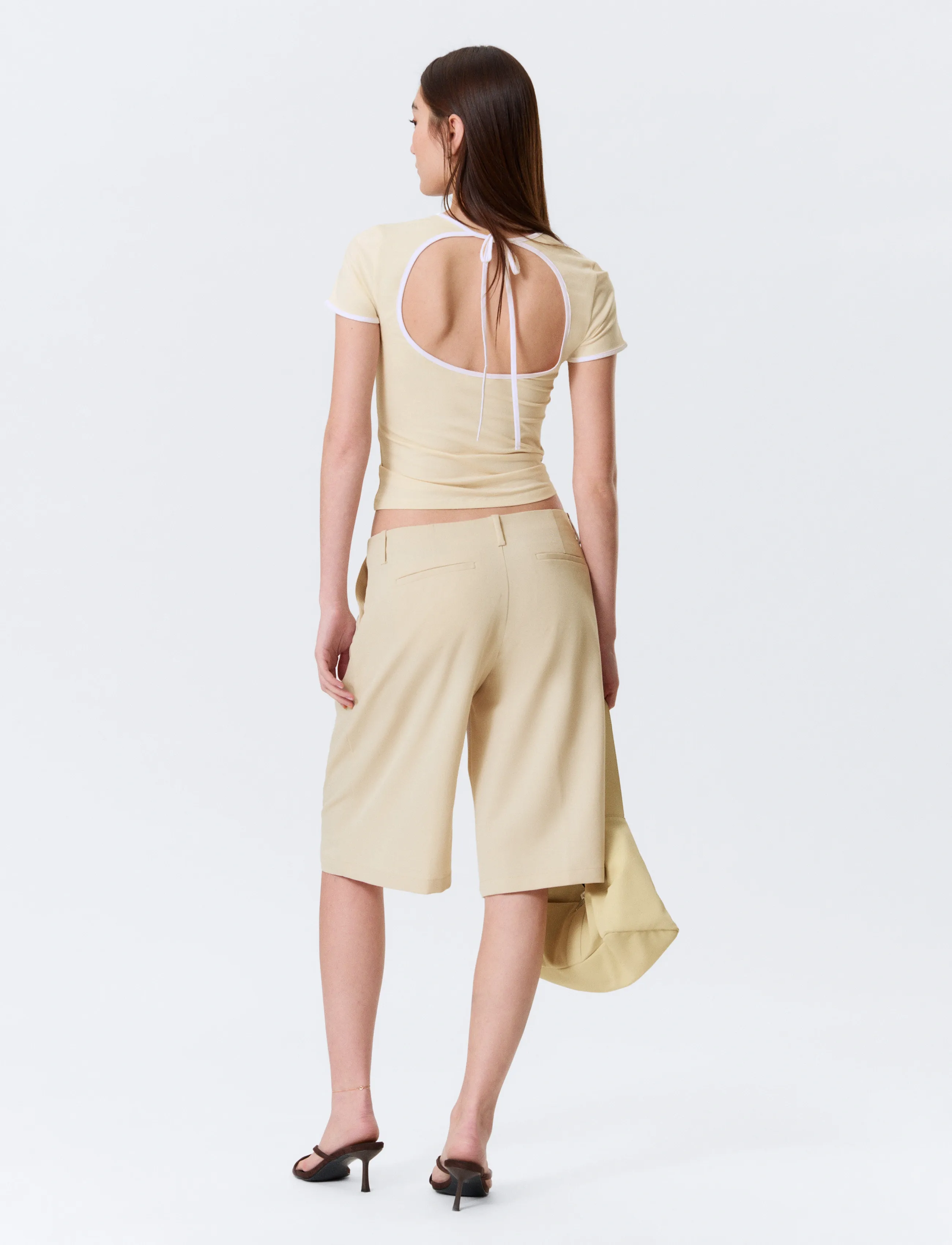 Monki - Wide jorts - bermudas - beige dusty light - 5