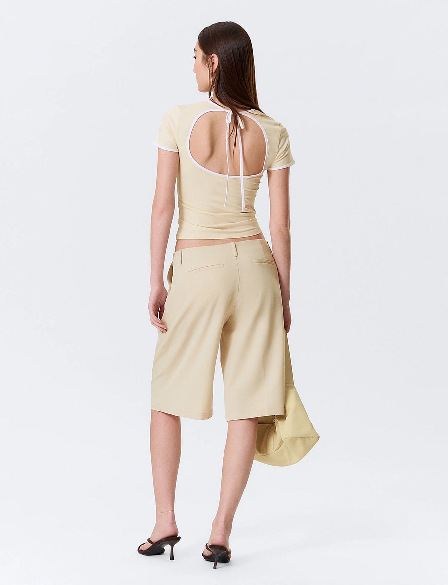 Monki - Wide jorts - bermudas - beige dusty light - 5