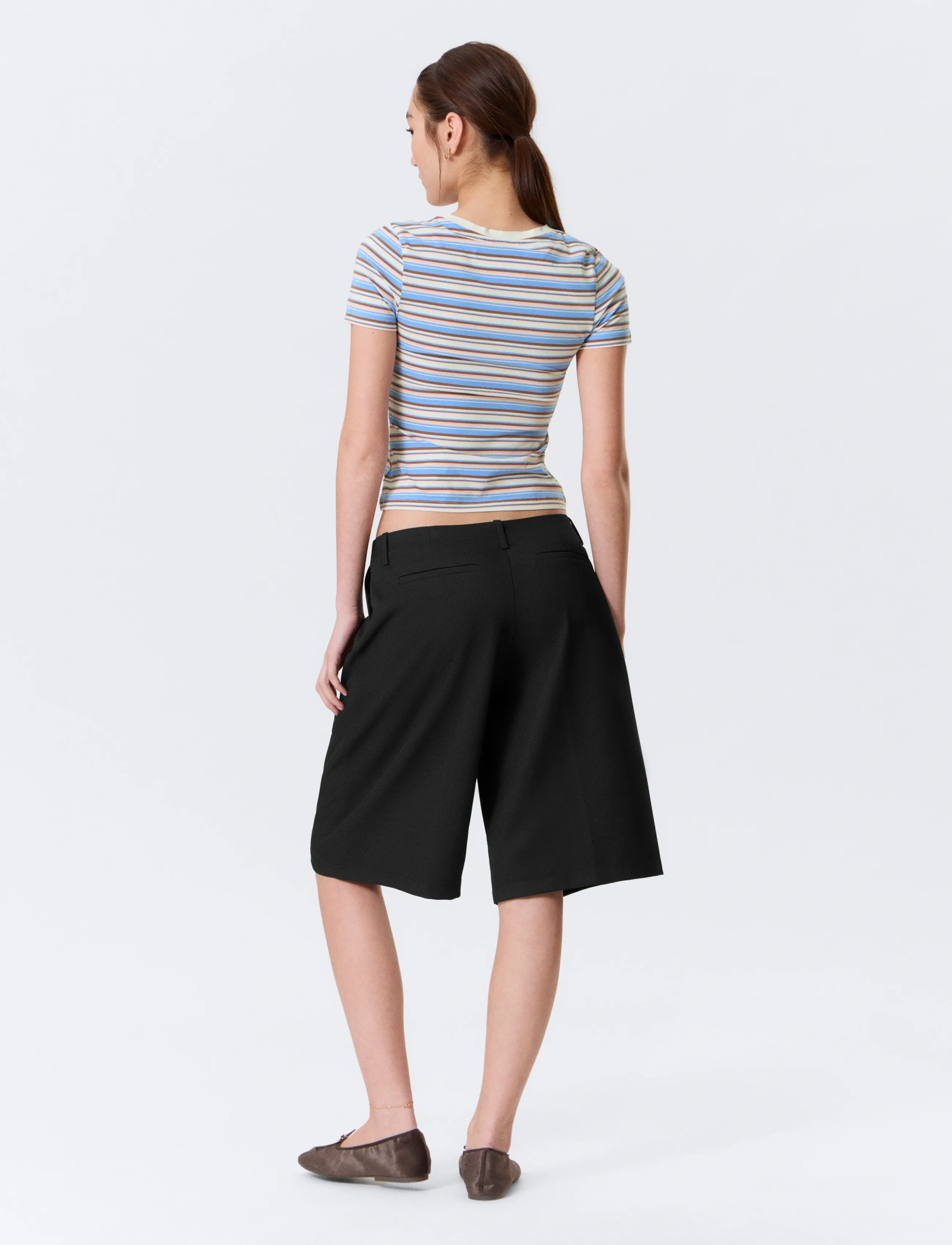 Monki - Wide jorts - bermudashorts - black dark - 5