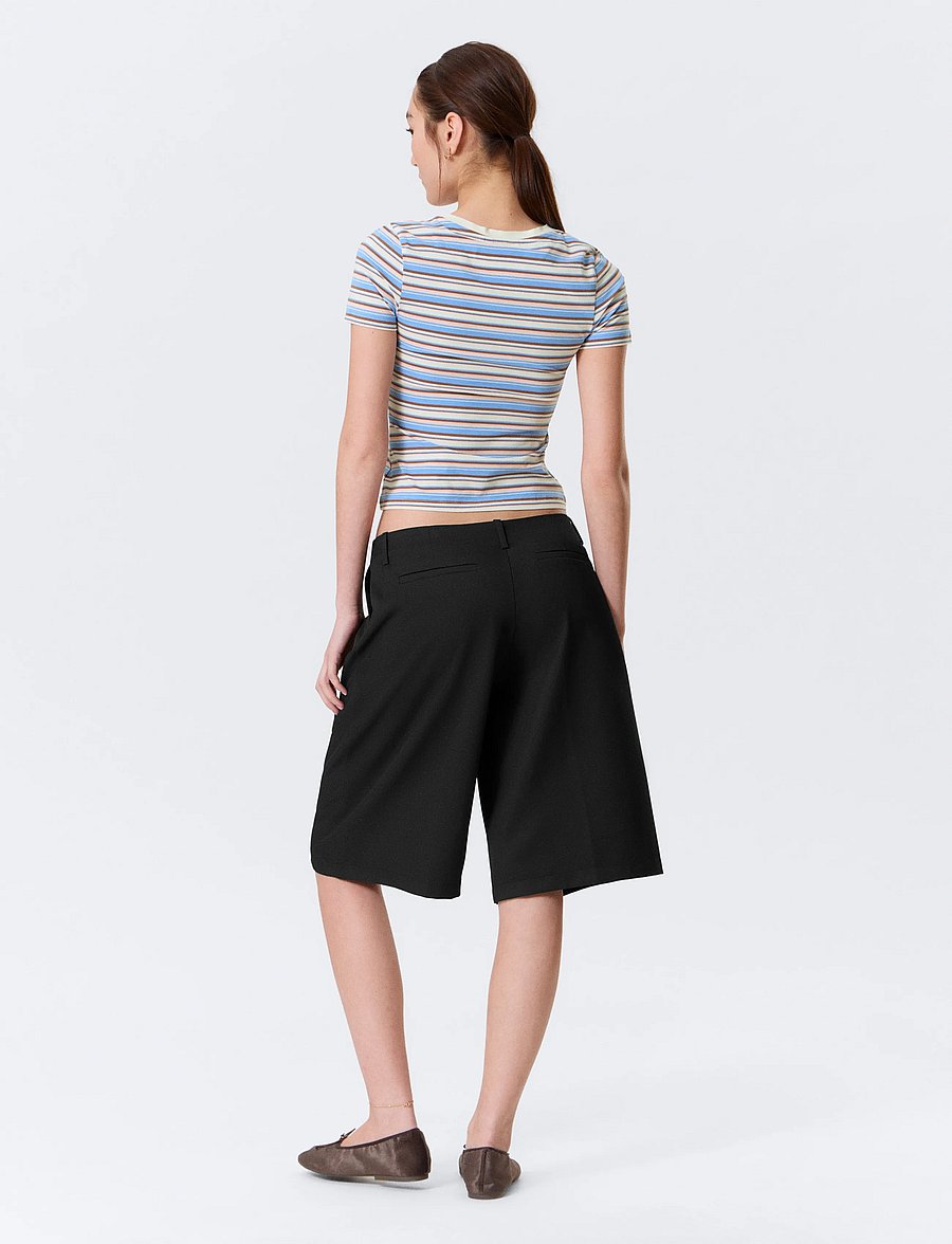 Monki - Wide jorts - bermudashorts - black dark - 5