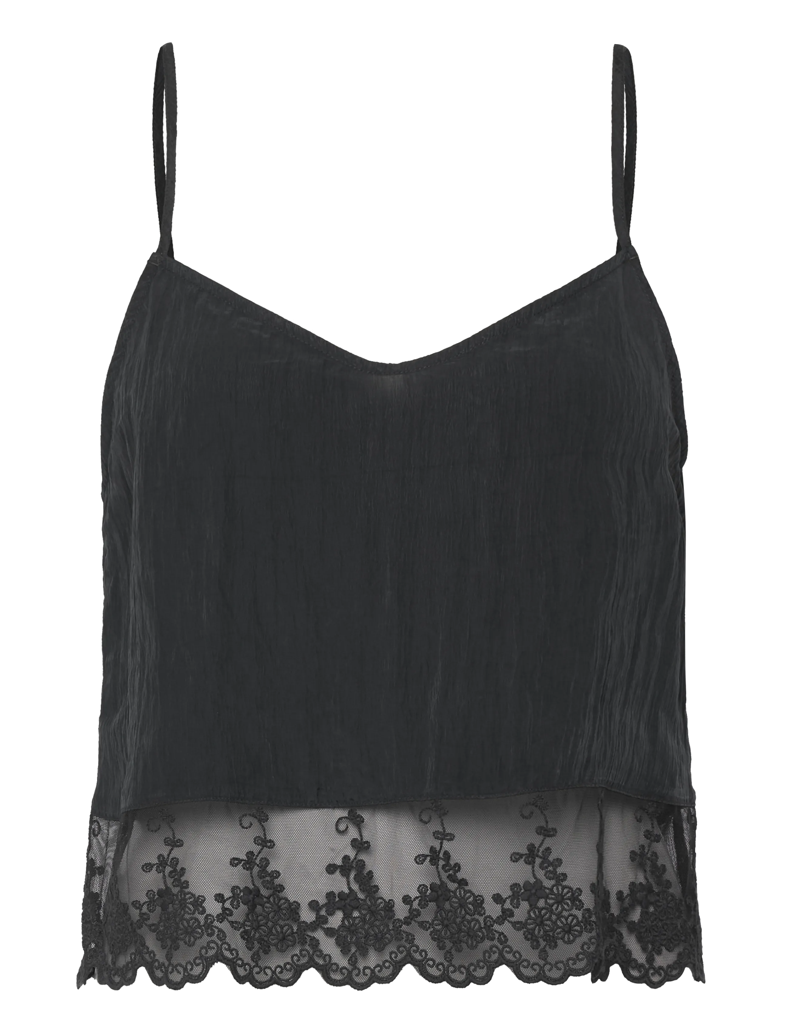 Monki Strap Bloomers Top, Kvinder, Blonde Camisole Top, Sort, Str: XL