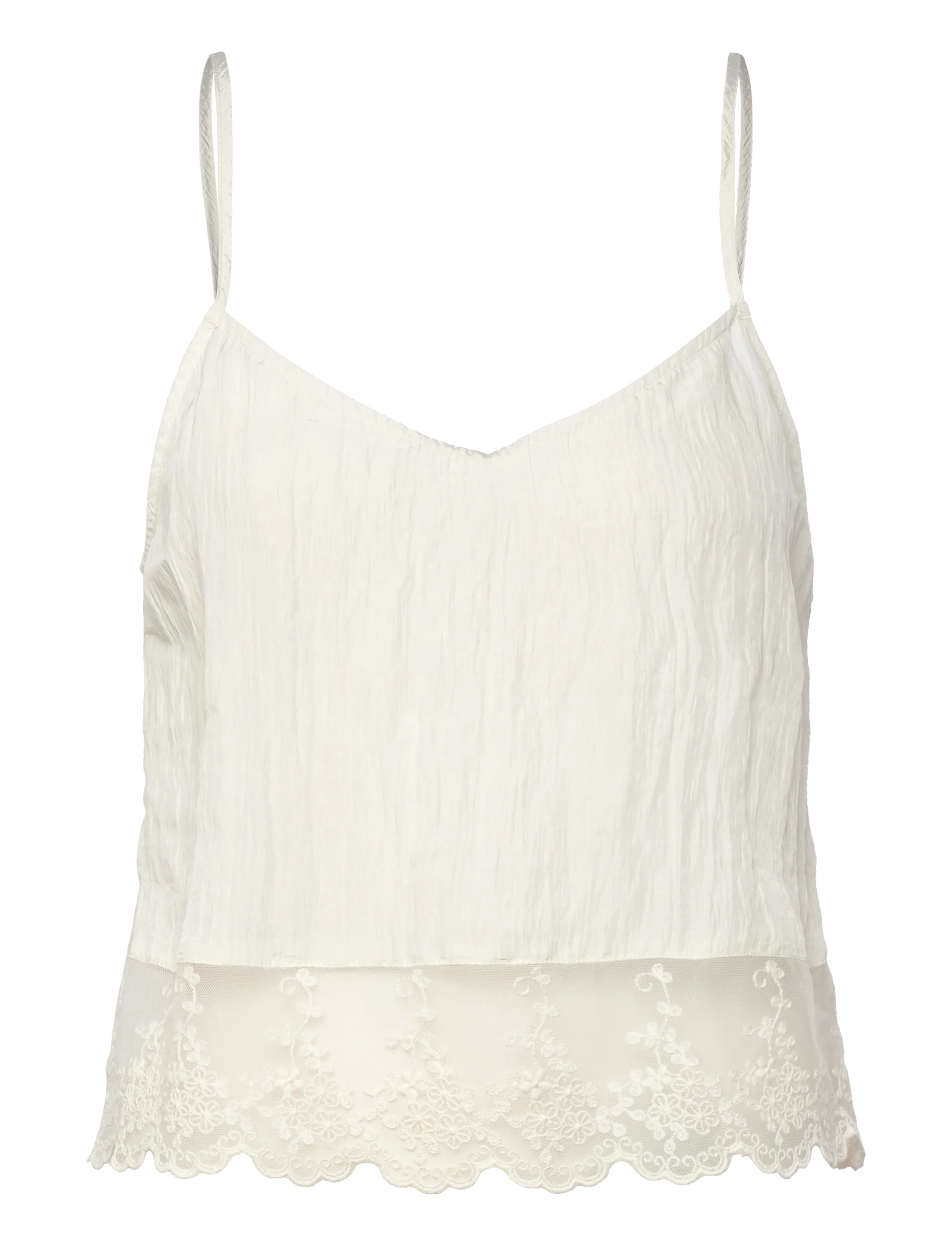 Monki Strap Bloomers Top, Kvinder, Blonde Camisole Top, Hvid, Str: XXS