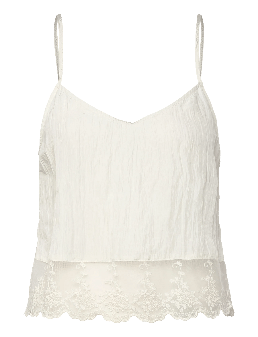 Monki - Strap Bloomers Top - linnen - white dusty light - 0