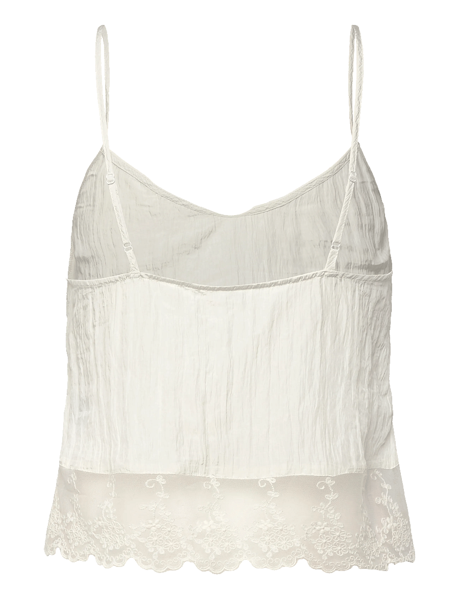 Monki - Strap Bloomers Top - linnen - white dusty light - 1