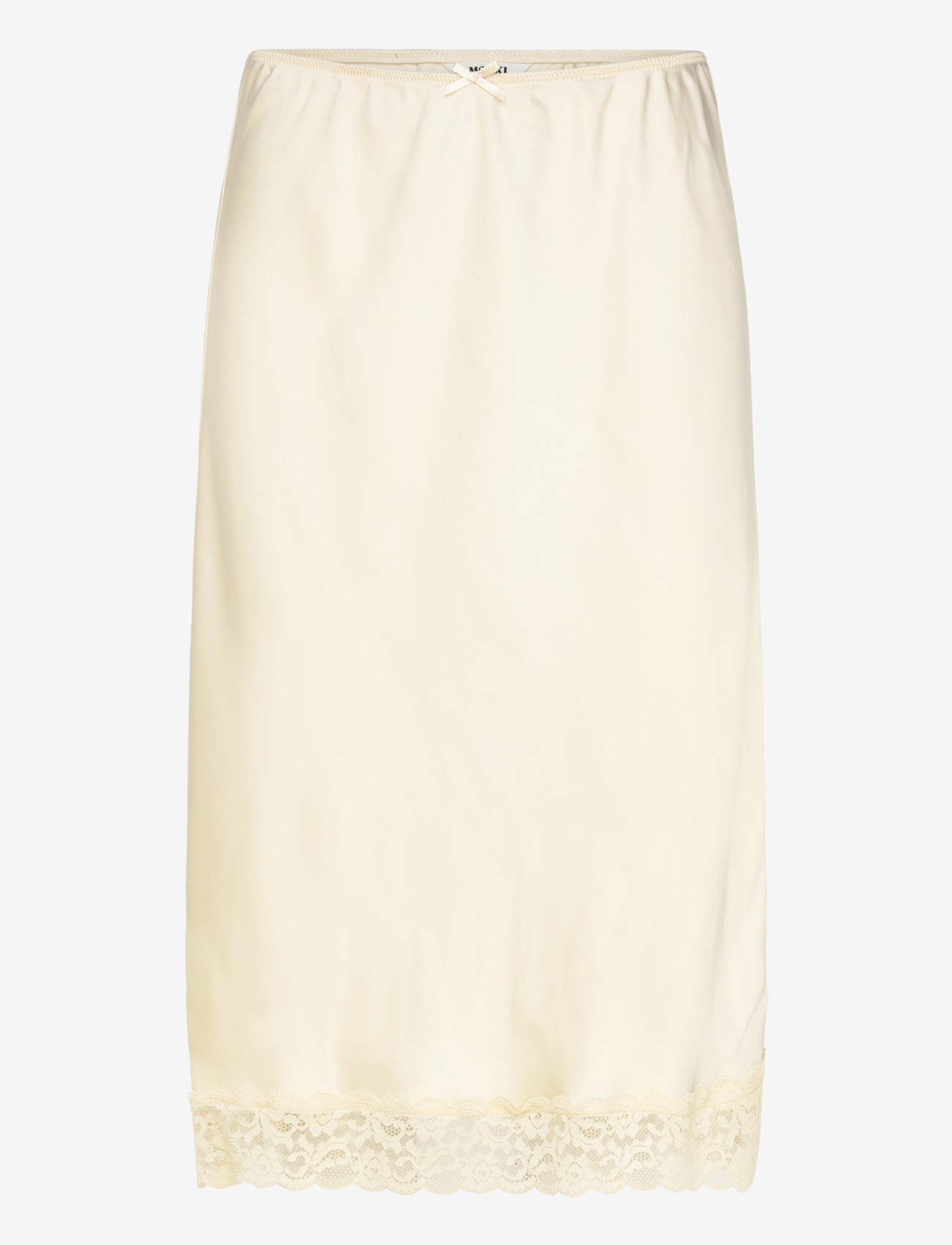 Monki - Satin Lace Midi Skirt - satinröcke - beige dusty light - 0