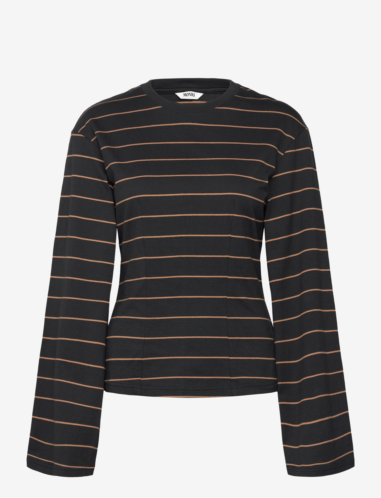Monki - Fitted Long-Sleeved Top - long-sleeved tops - black dark - 0
