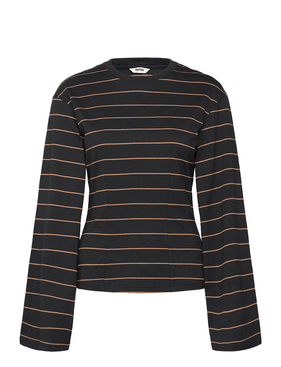 Monki - Fitted Long-Sleeved Top - langärmlige tops - black dark - 0