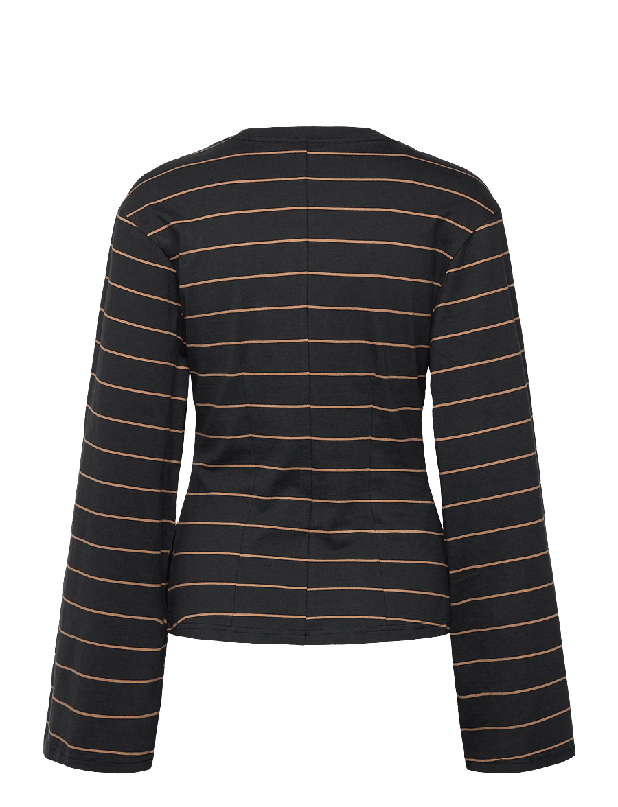 Monki - Fitted Long-Sleeved Top - langärmlige tops - black dark - 1