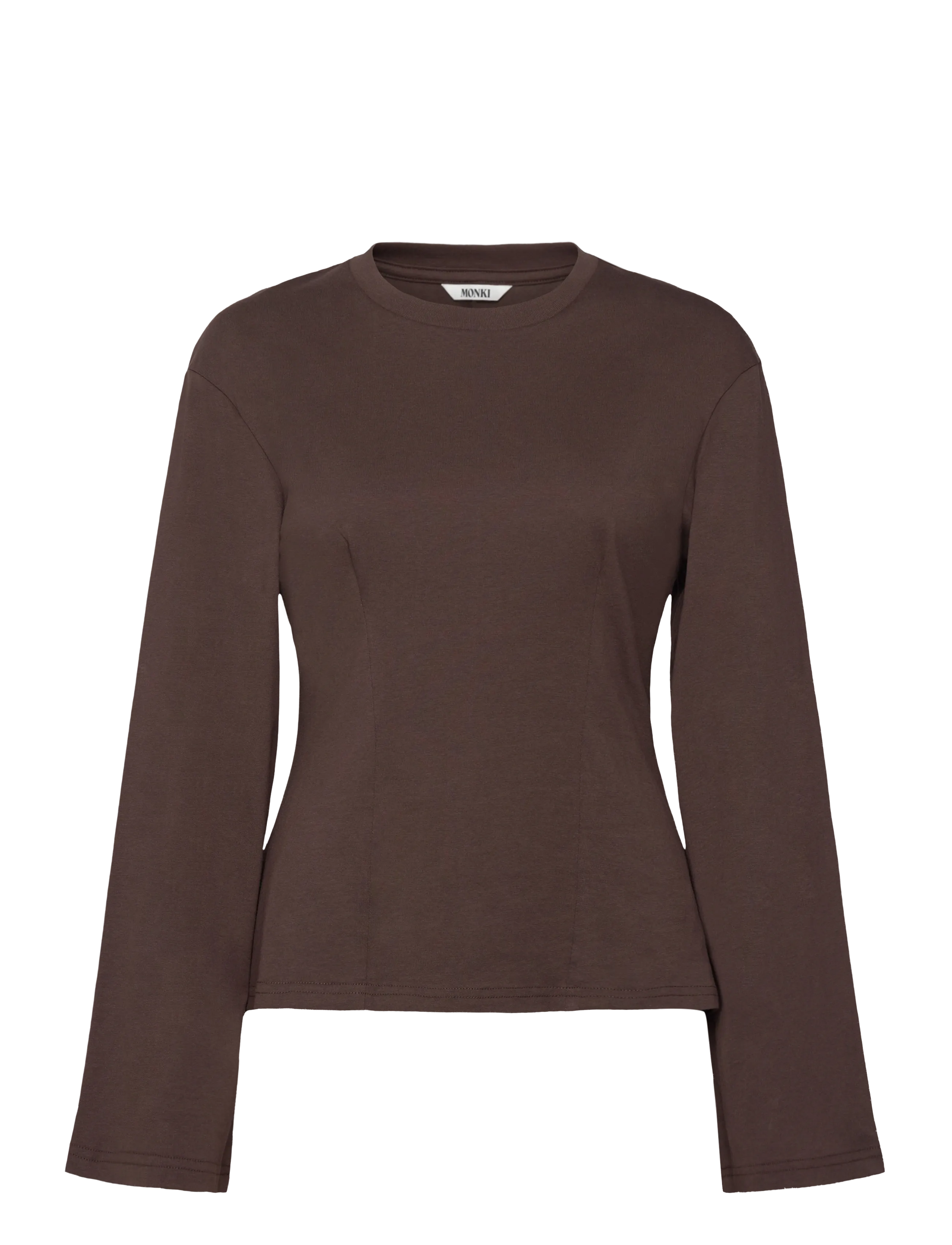 Monki Fitted Long-Sleeved Top - Monki - BROWN DARK / brown