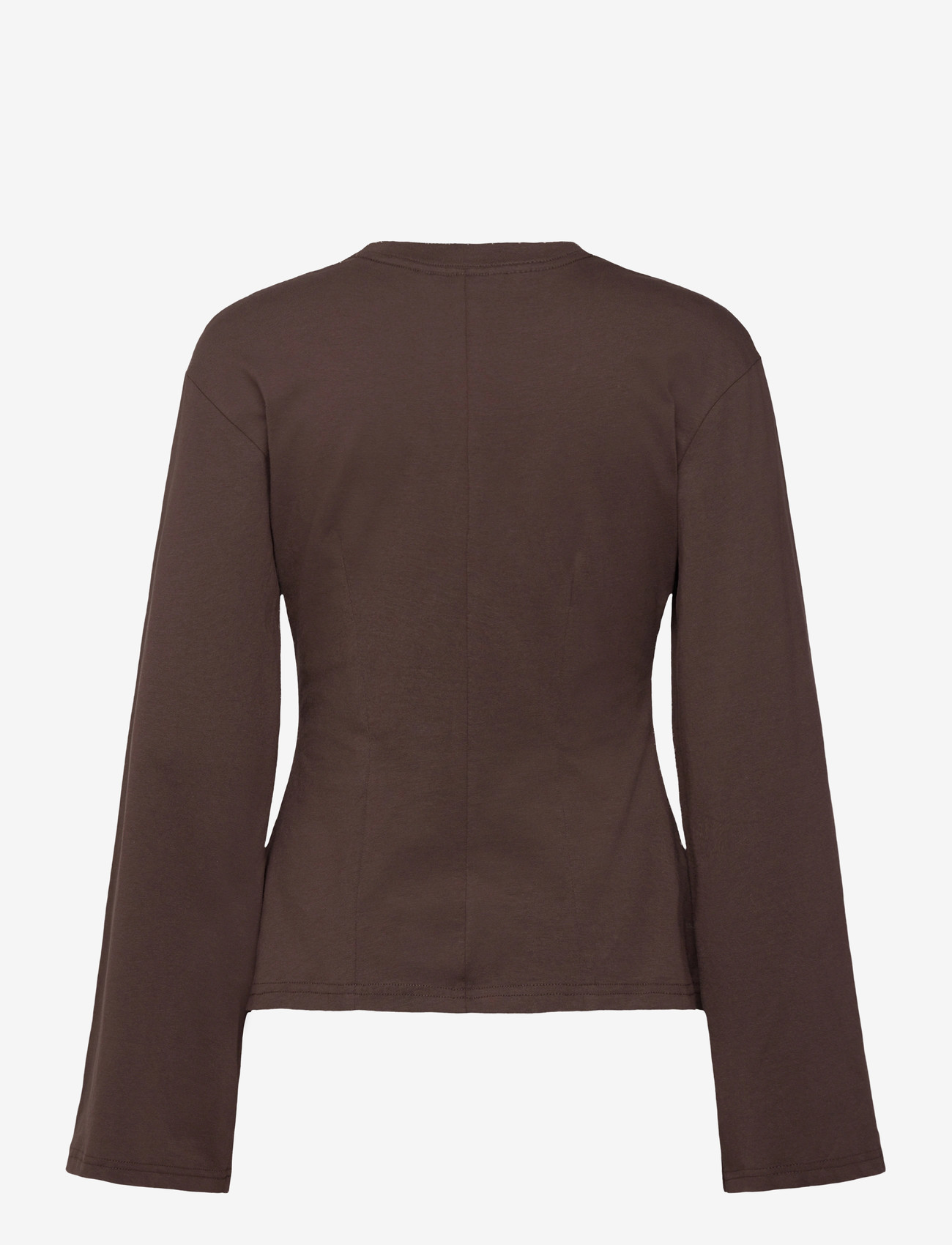 Monki - Fitted Long-Sleeved Top - långärmade toppar - brown dark - 1