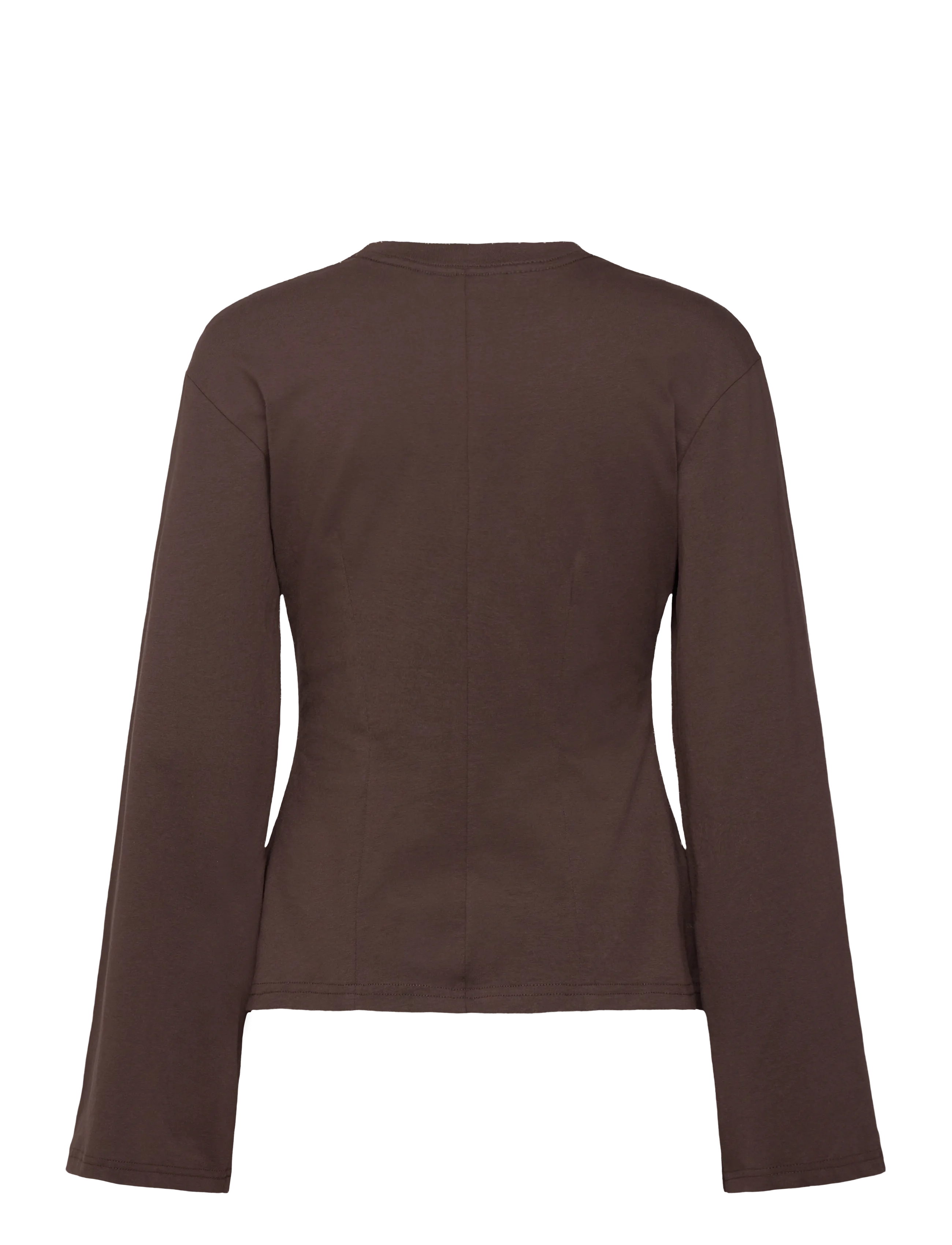 Monki - Fitted Long-Sleeved Top - langärmlige tops - brown dark - 1