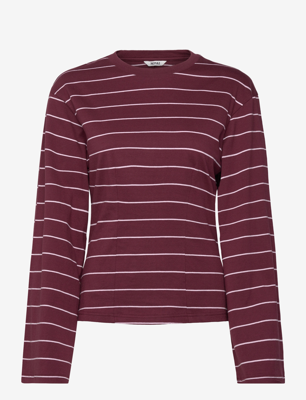 Monki - Fitted Long-Sleeved Top - långärmade toppar - red dark - 0